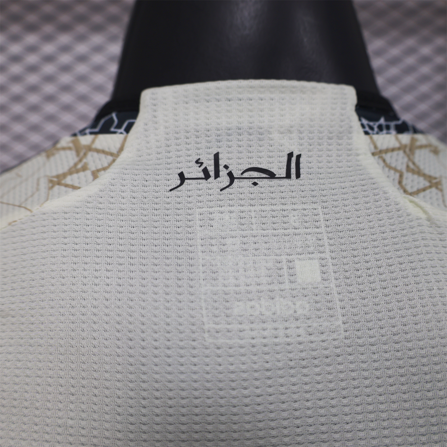 AlphaJersey-Algeria 25-26 Light Yellow with Black Classical Pattern Jersey - Player Version
