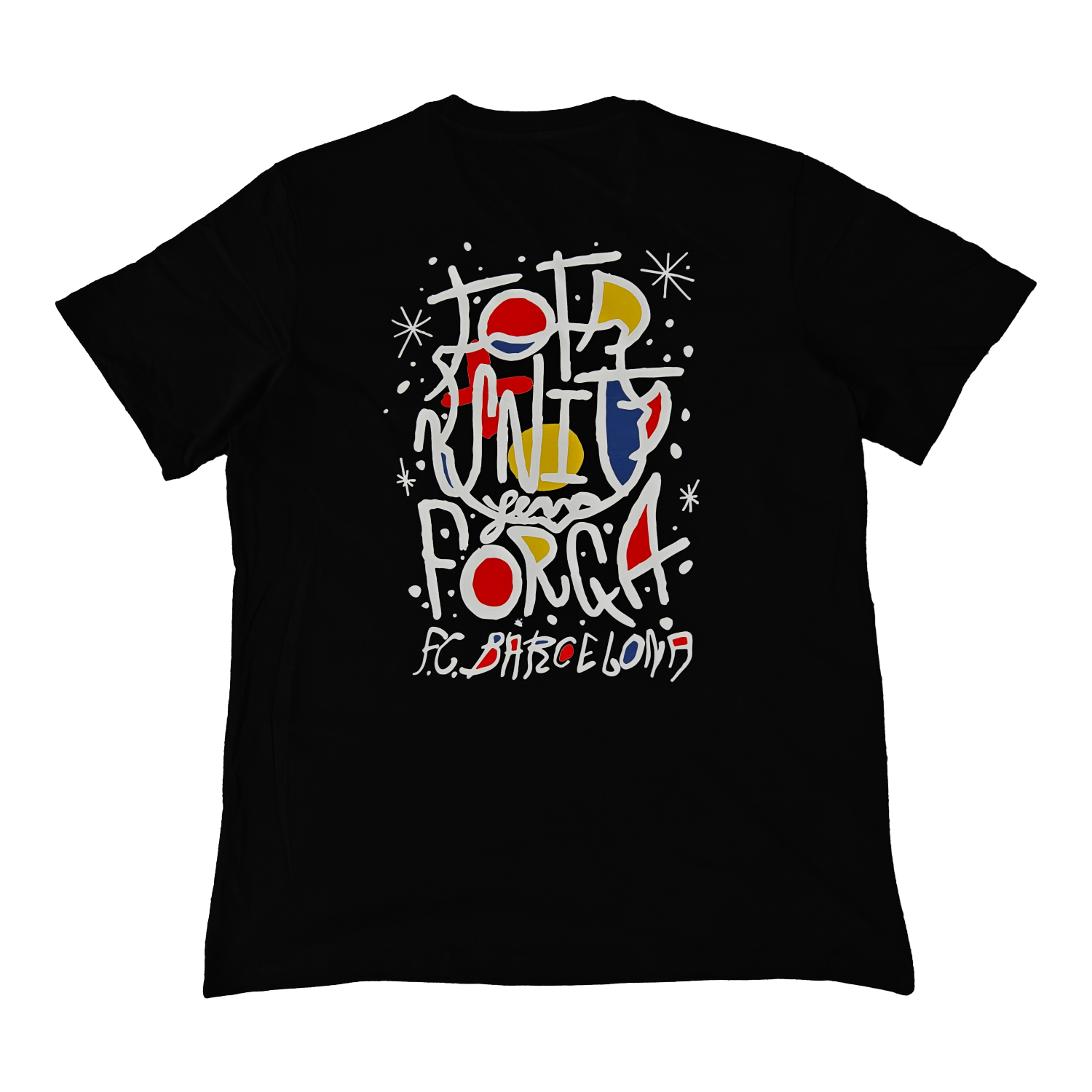 AlphaJersey-Barcelona Tots Units Fem Força Full-Color Drawing Of The Shield T-shirt【Black】