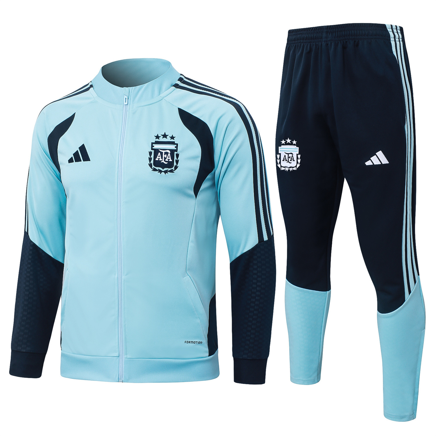 AlphaJersey-Argentina 25-26 Windbreaker Training Set - Light Blue Top and Black Pants
