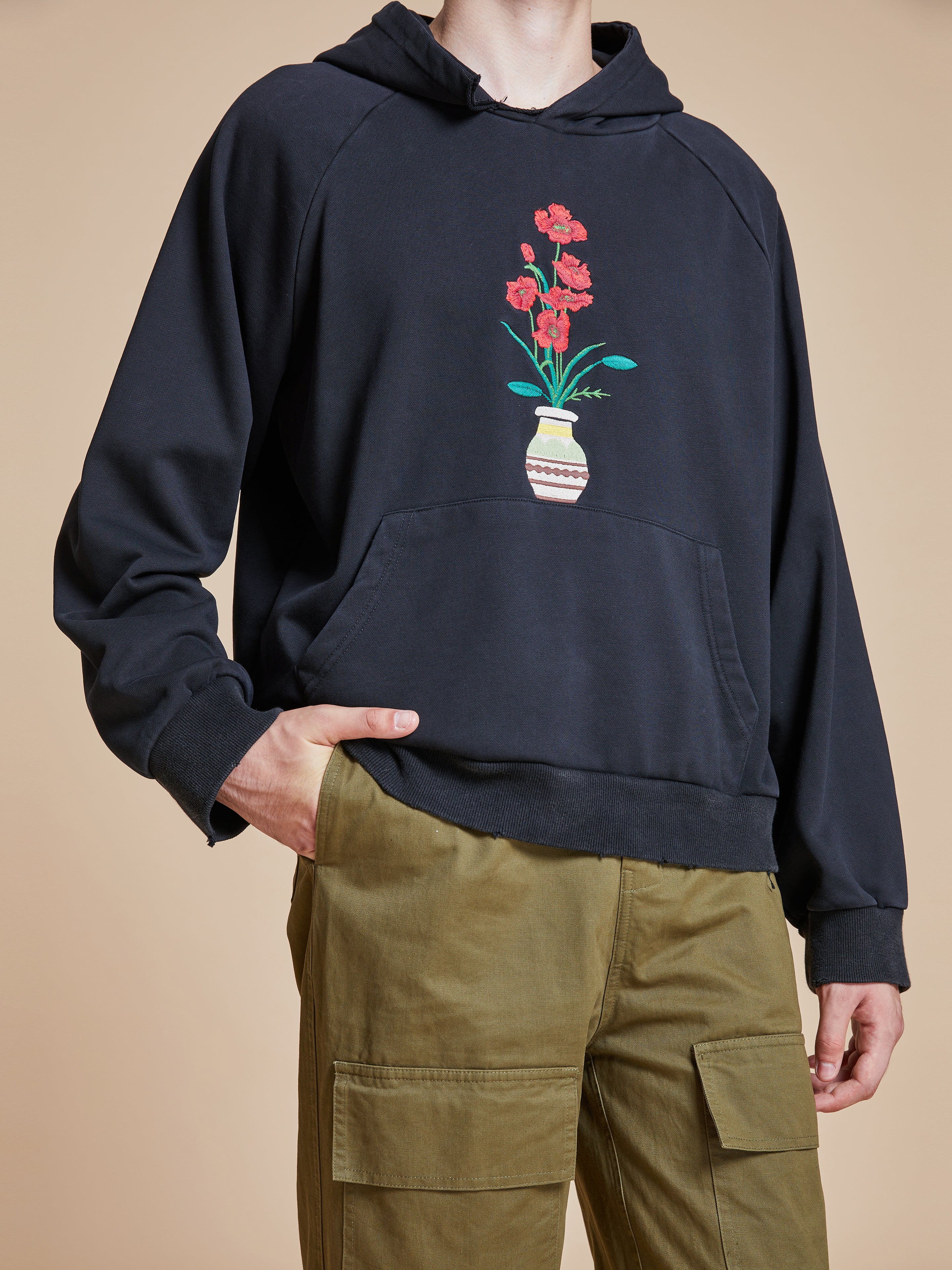 Flowers Vase Hoodie | Modern Menswear by yycbvcnbmmnbm