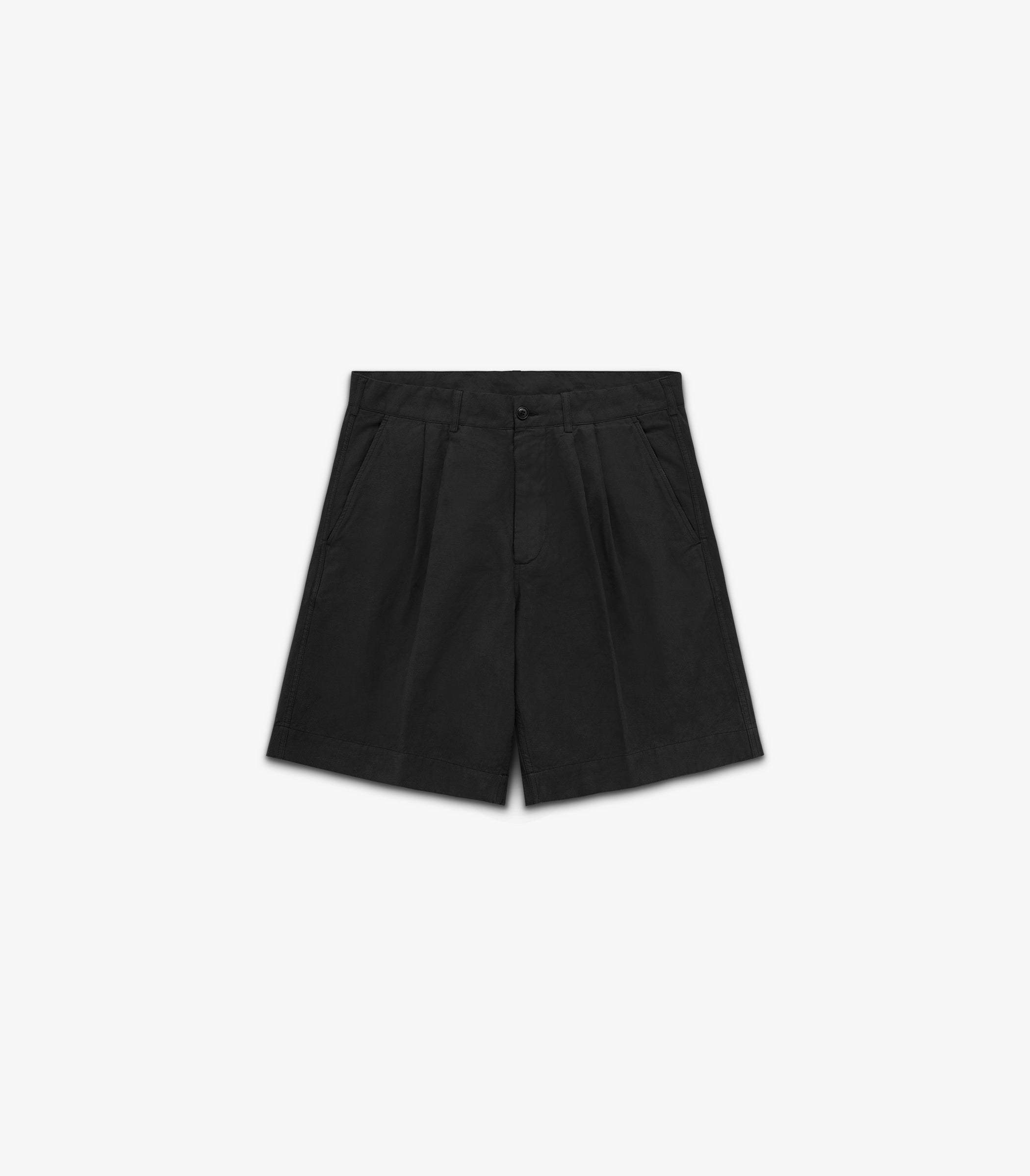 Canal Pleated Twill Cotton & Linen Short | Modern Menswear by yycbvcnbmmnbm
