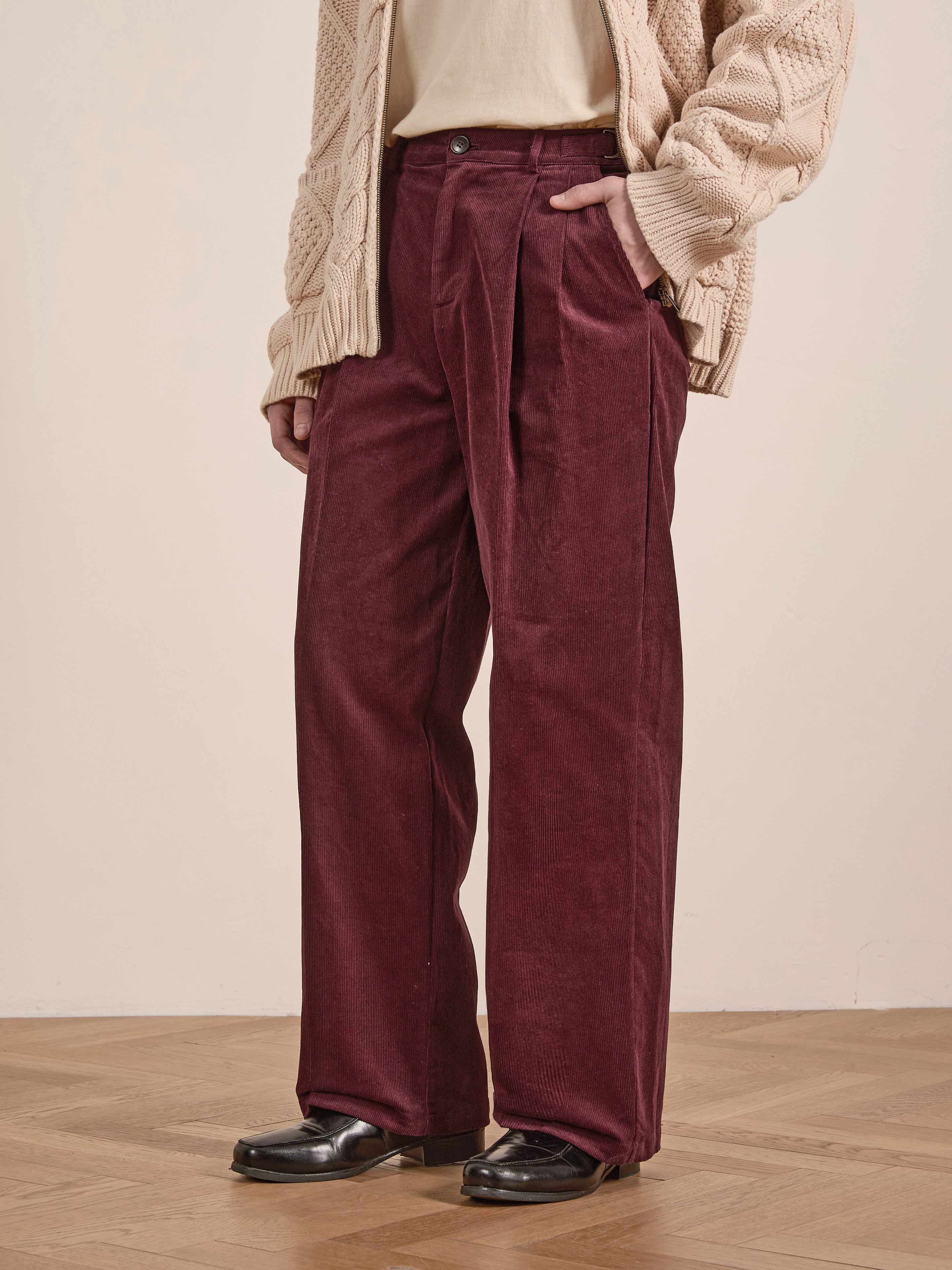 Corduroy Pleated Trouser | Modern Menswear by yycbvcnbmmnbm