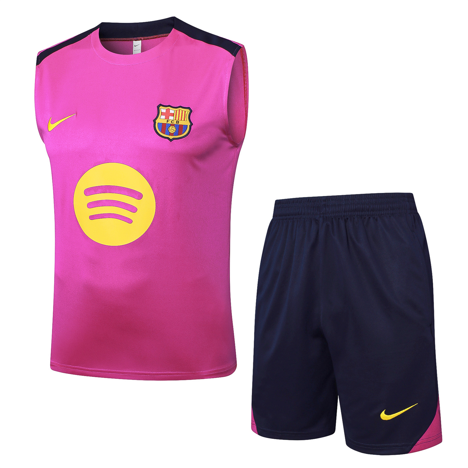 AlphaJersey-Barcelona 25-26 Vest Training Set - Purple Pink Vest and Black Shorts