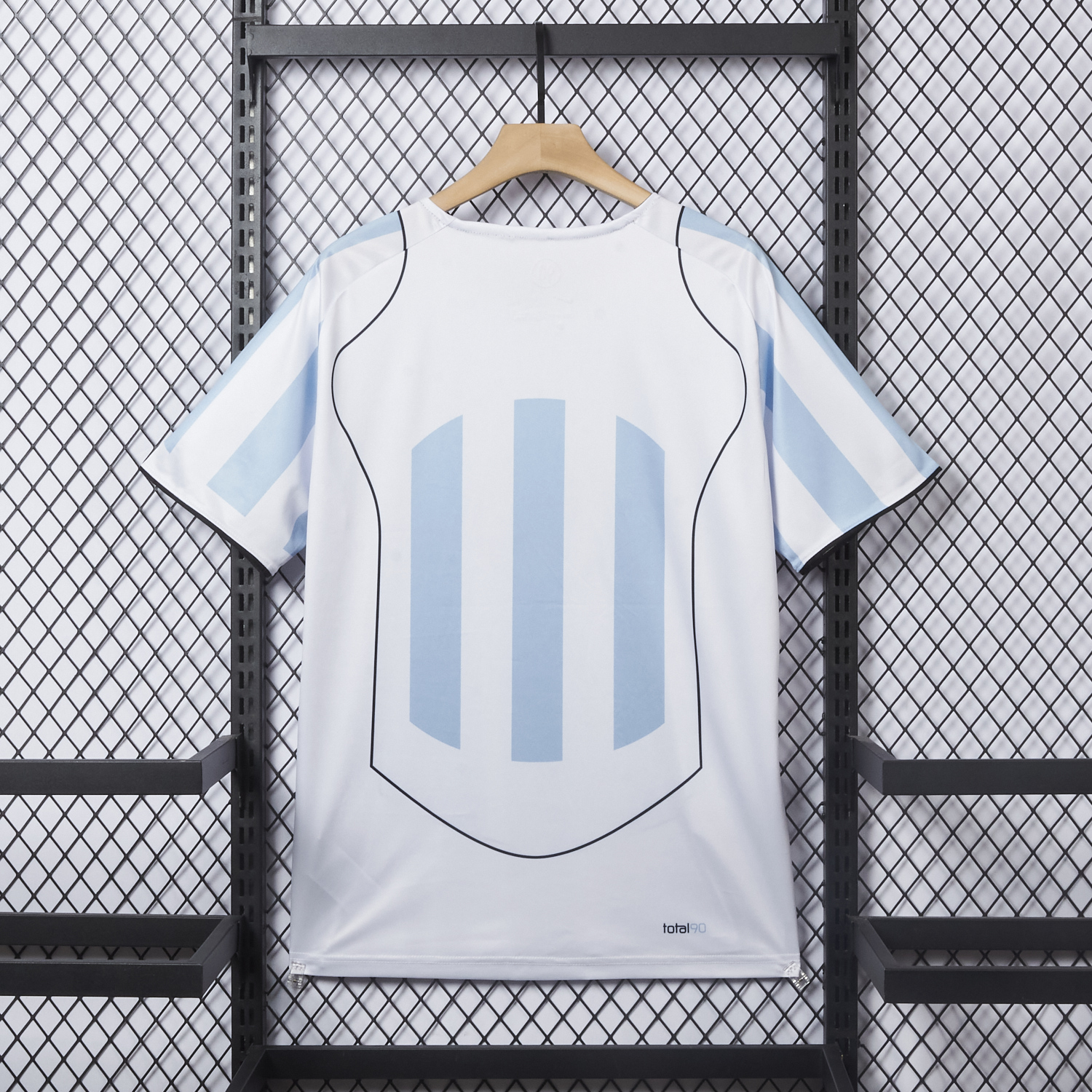 AlphaJersey-Argentina 25-26 Retro Style Total 90 Blue White Jersey - Fans Version