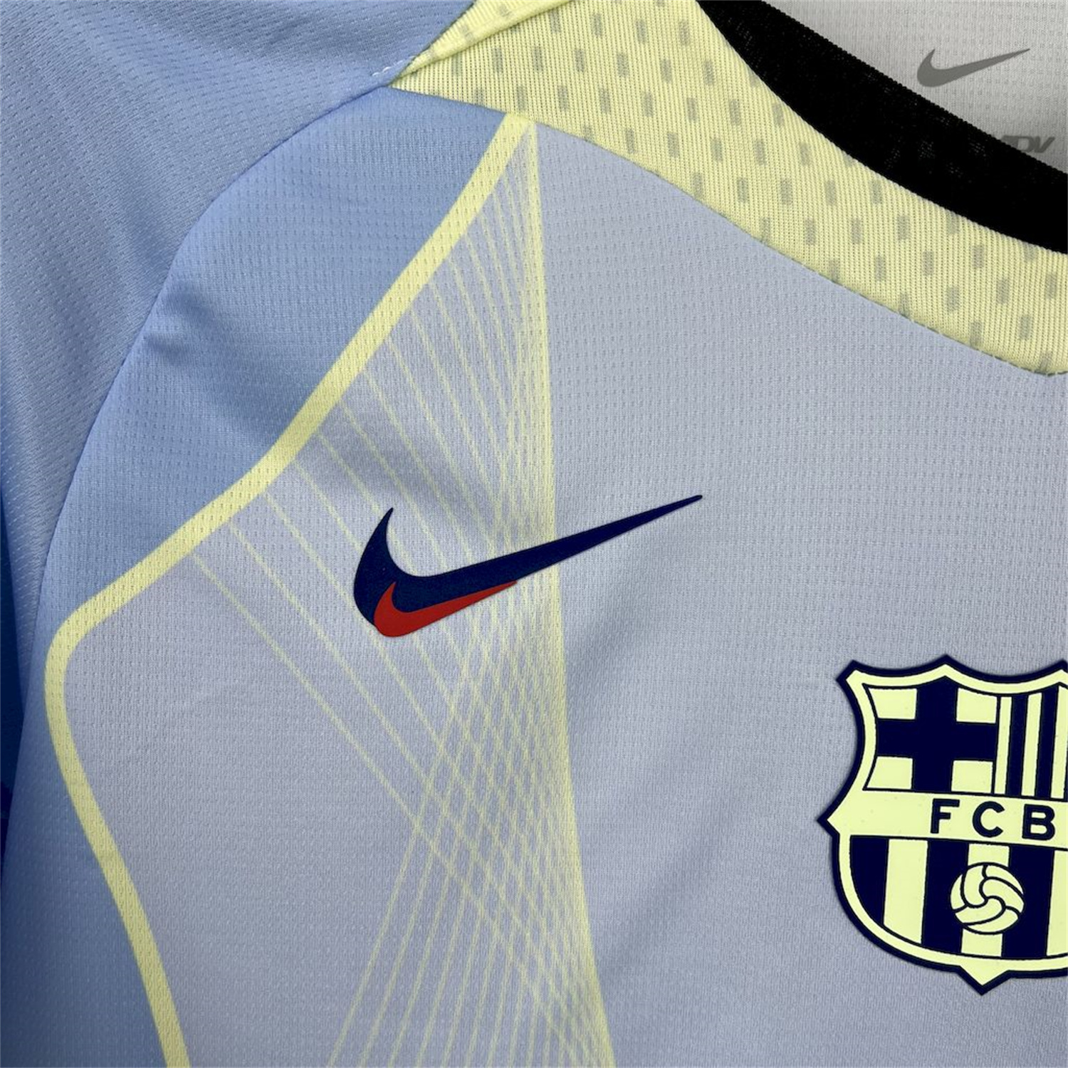 AlphaJersey-Barcelona 25-26 T90 Yellow Lines Light Blue Special Jersey - Fans Version