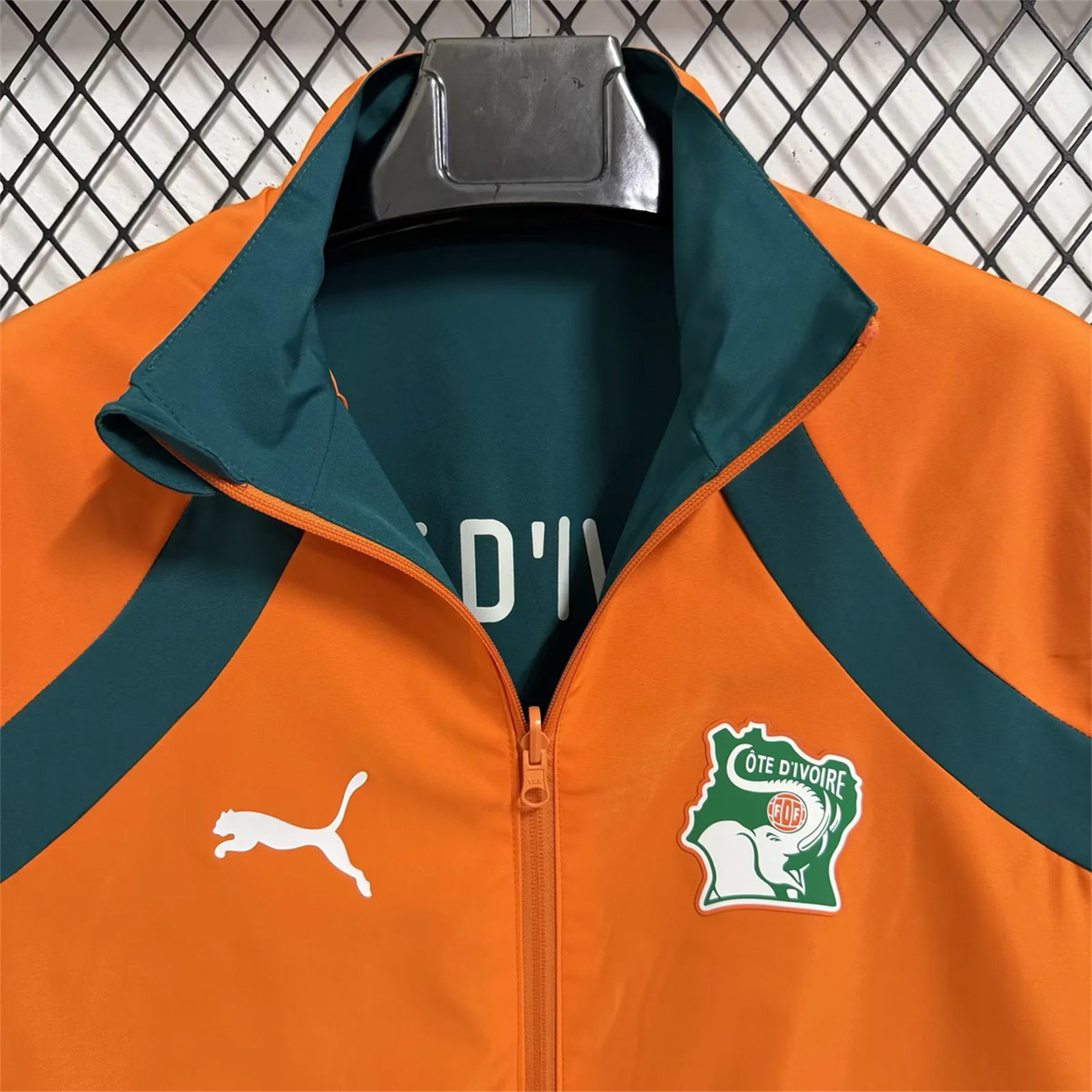 AlphaJersey-Ivory Coast 2026 Pre-Match Double Sided Reversible Windbreaker - Orange