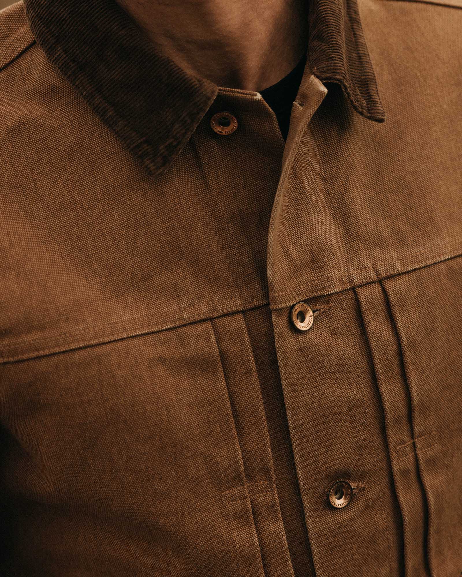 The Ryder Jacket in Tobacco Chipped Canvas | Modern Menswear by yycbvcnbmmnbm