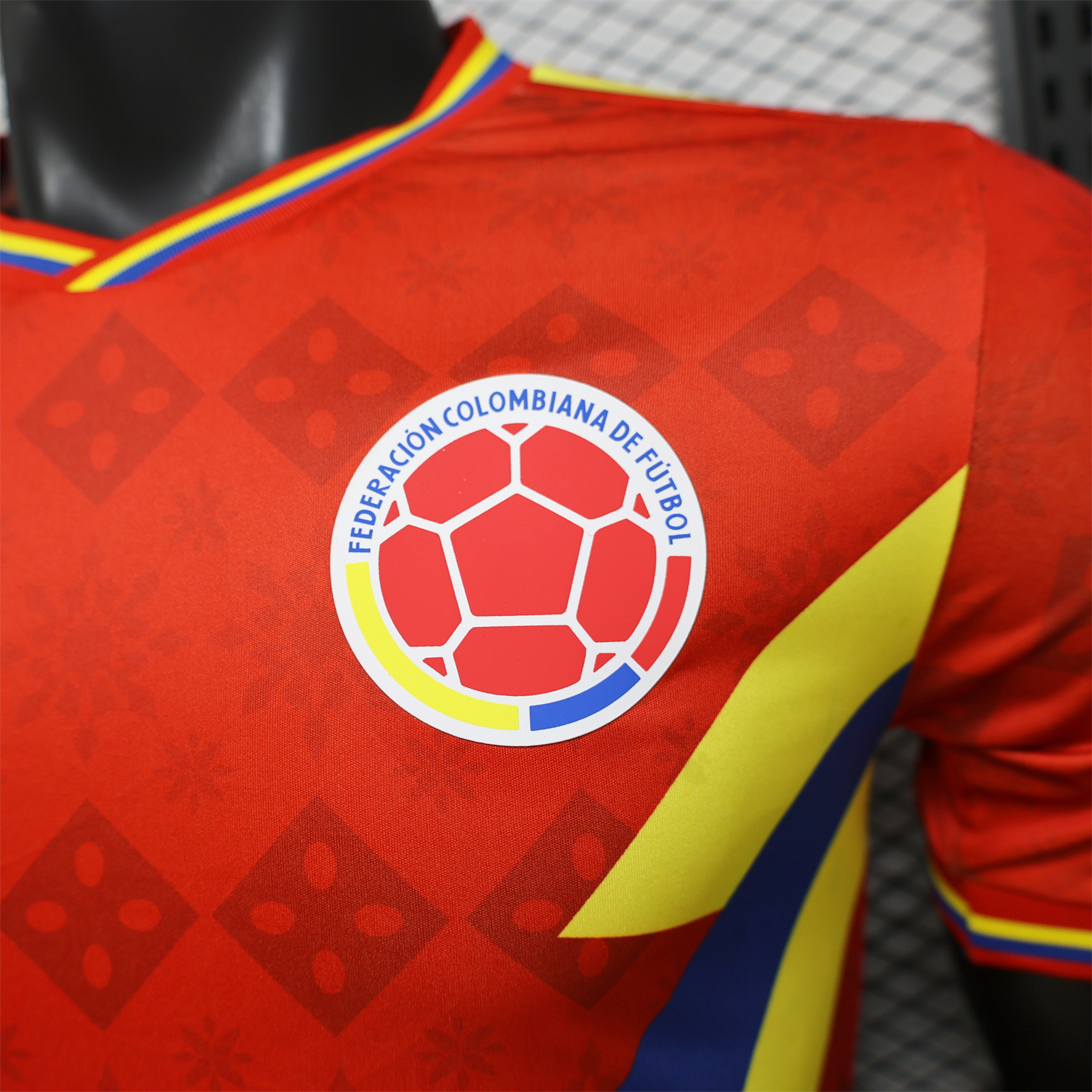 AlphaJersey-Colombia 2026 Red With Yellow Blue Special Jersey - Player Version