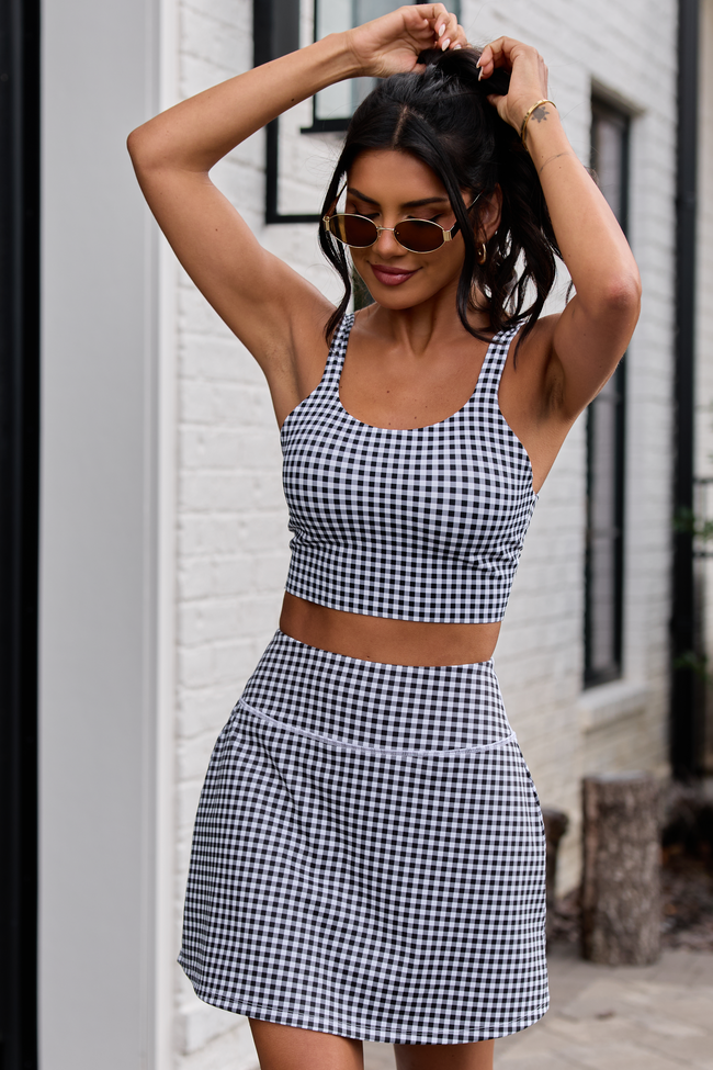 Active State Black Gingham Tank | Elegant Women's Fashion by coolavocek