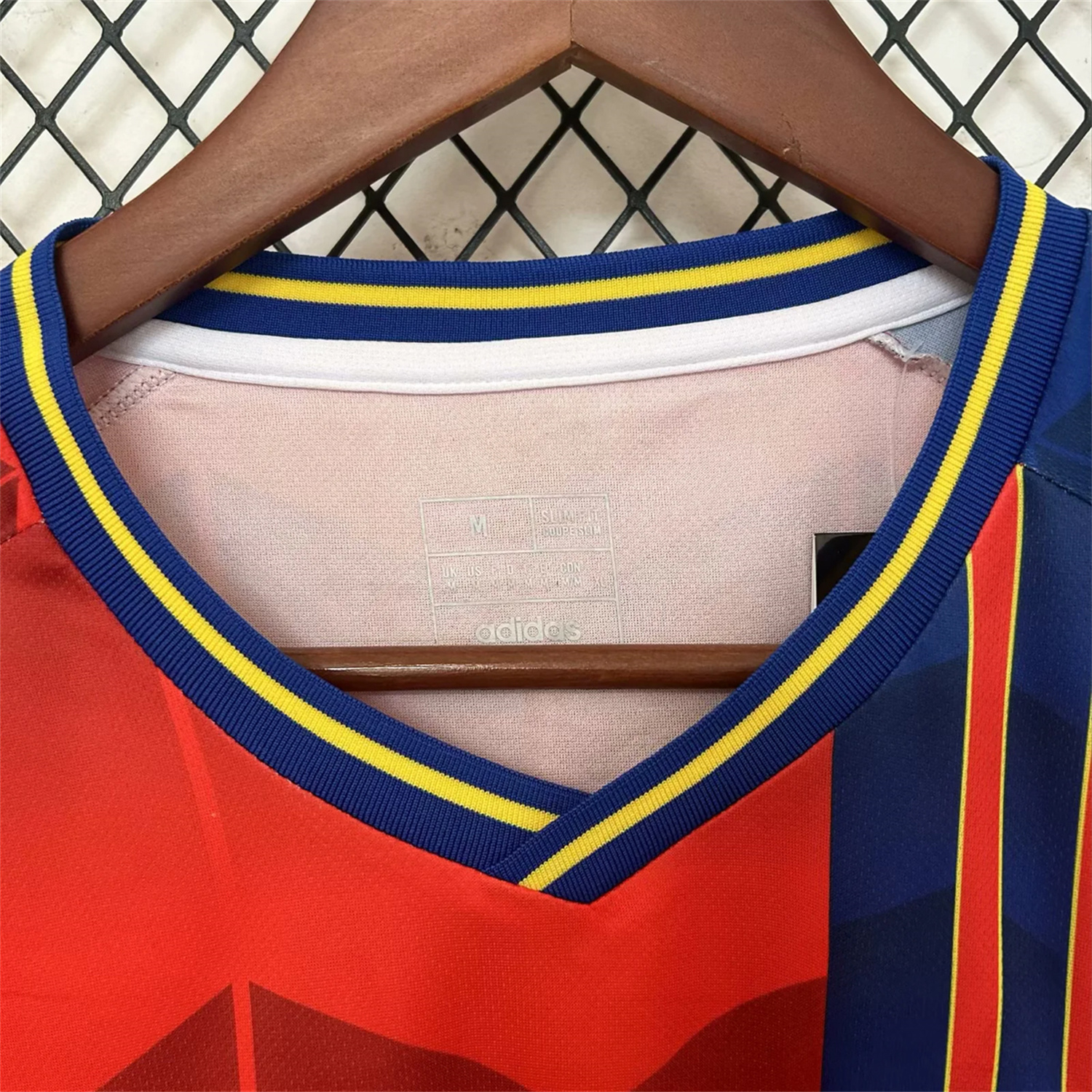 AlphaJersey-Spain 25-26 Red and Blue Throwback Style Jersey - Fans Version