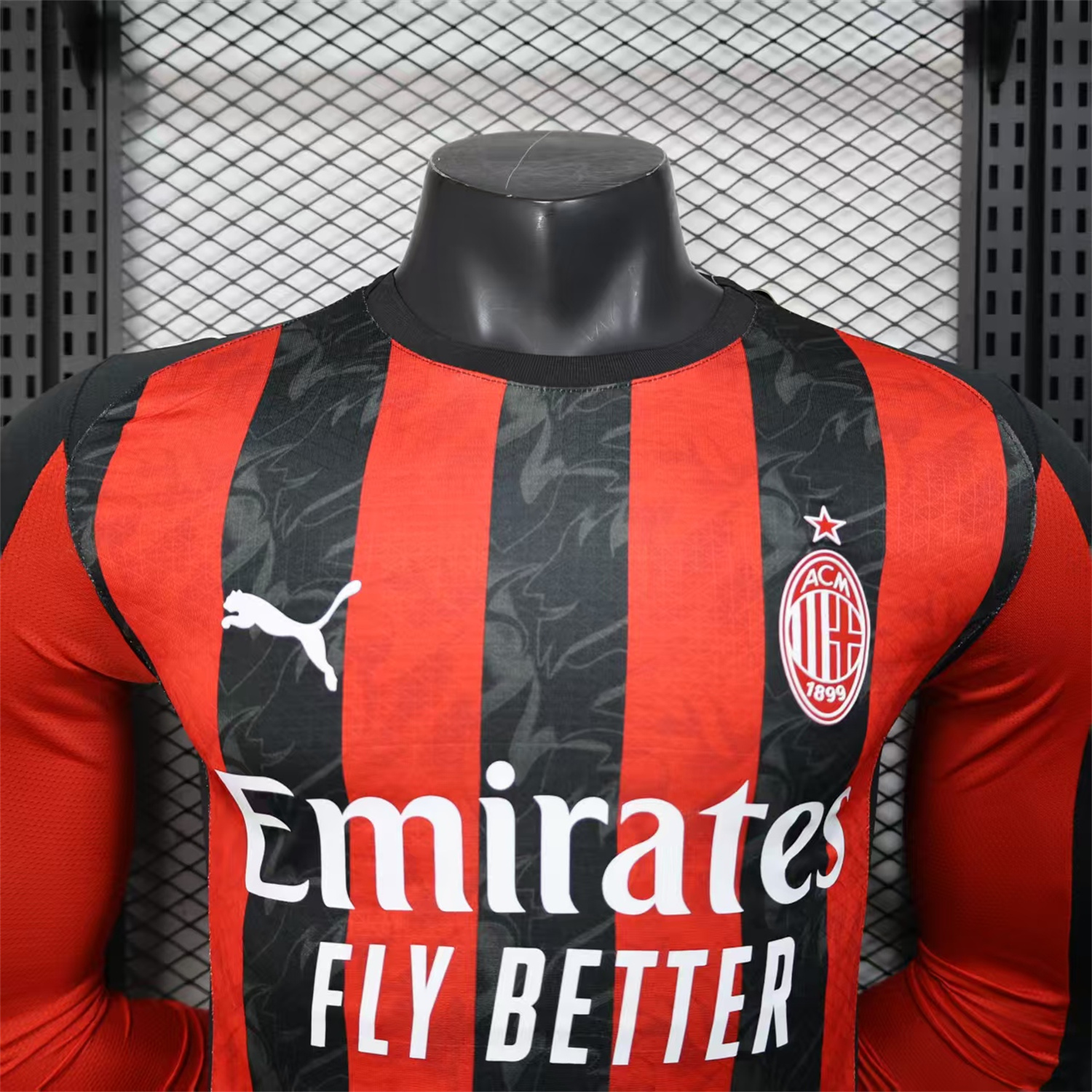 AlphaJersey-AC Milan 25-26 Home Long Sleeves Jersey - Player Version