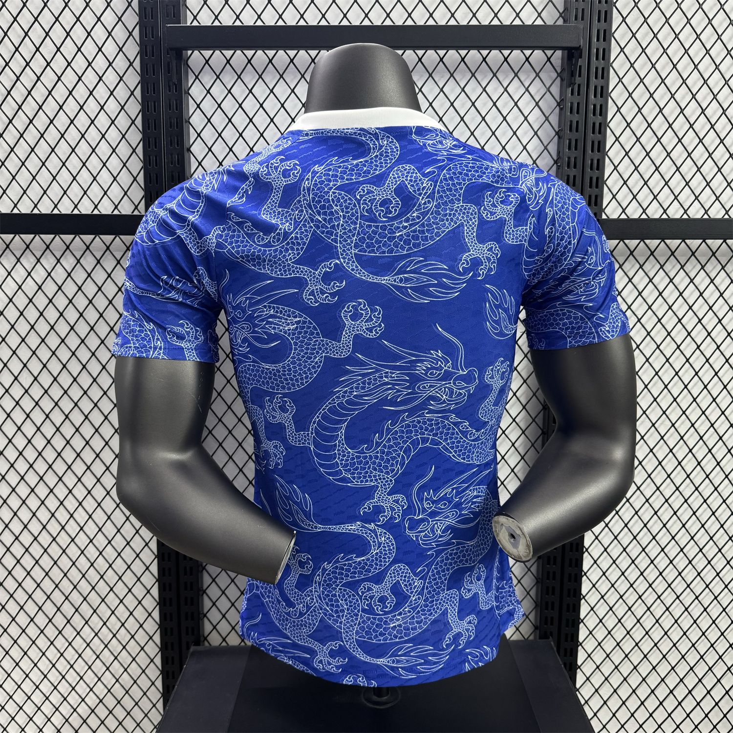 AlphaJersey-Japan 25-26 White Dragon Pattern Blue Special Jersey - Player Version