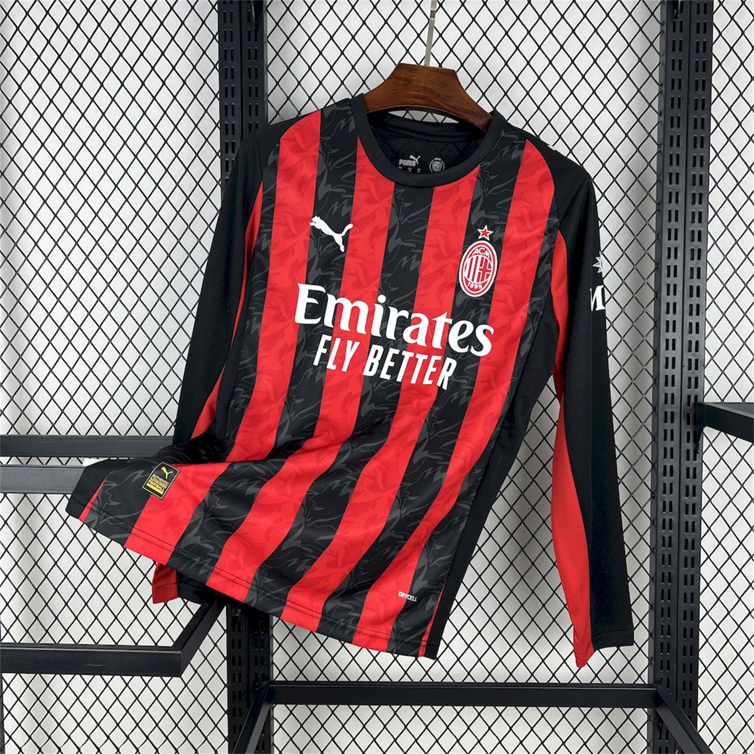 AlphaJersey-AC Milan 25-26 Home Long Sleeves Jersey - Fans Version