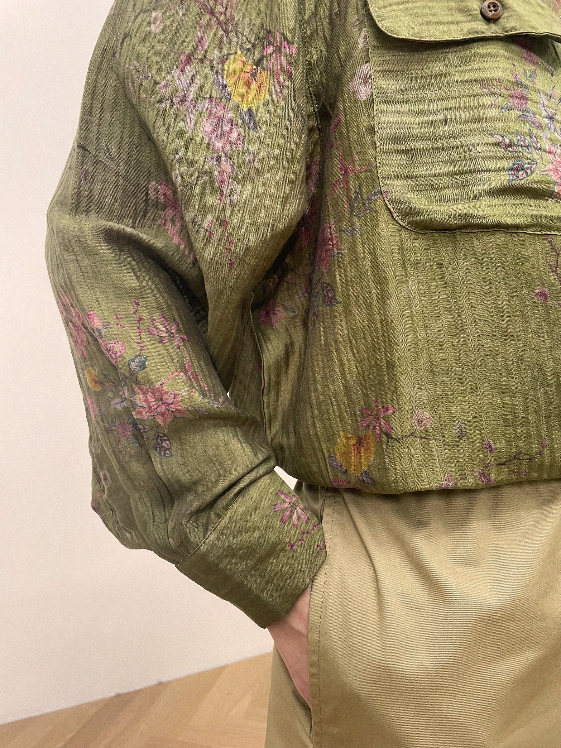 Floral Moss LS Camp Shirt | Modern Menswear by yycbvcnbmmnbm