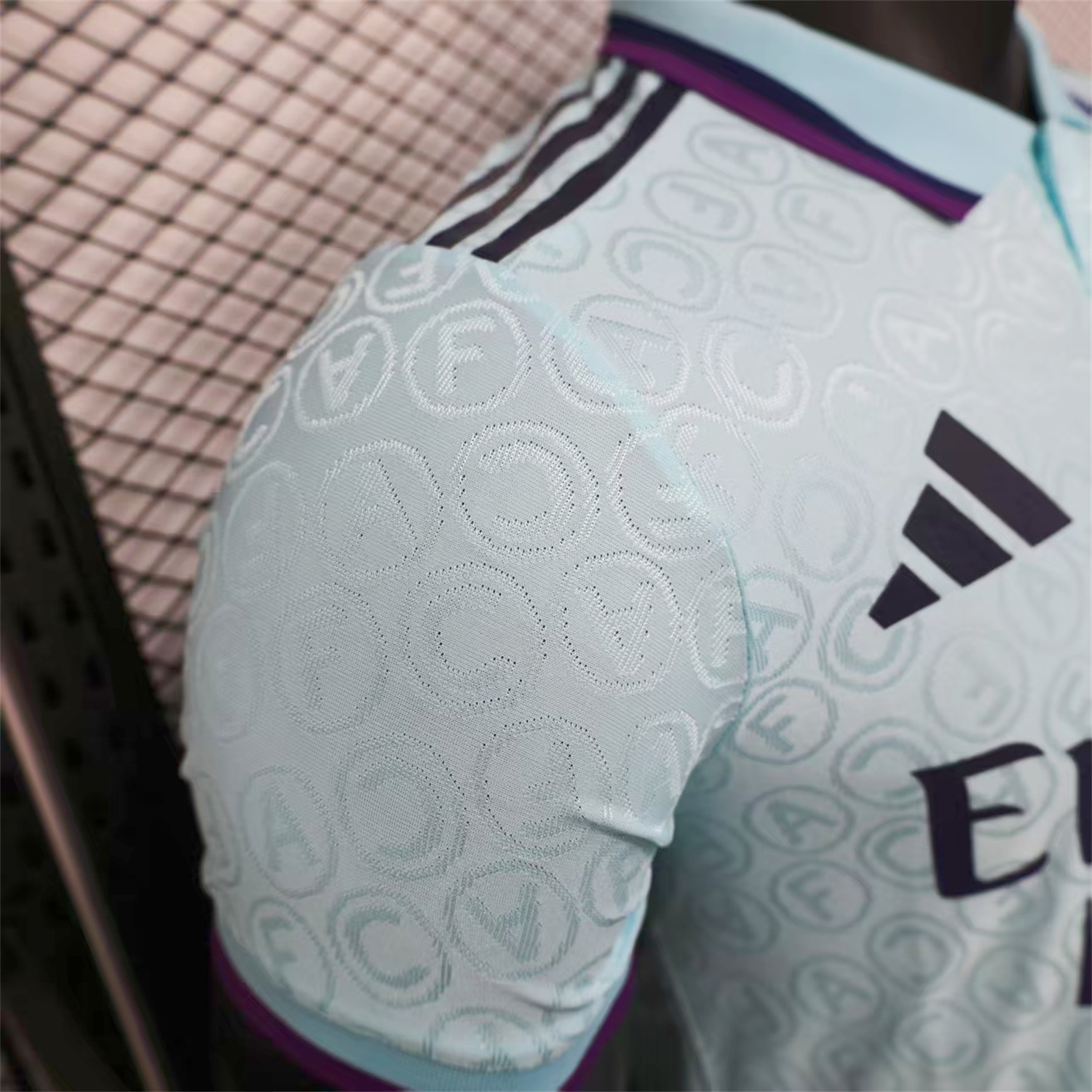 AlphaJersey-Arsenal 25-26 Light Blue POLO Letter Pattern Special Jersey - Player Version