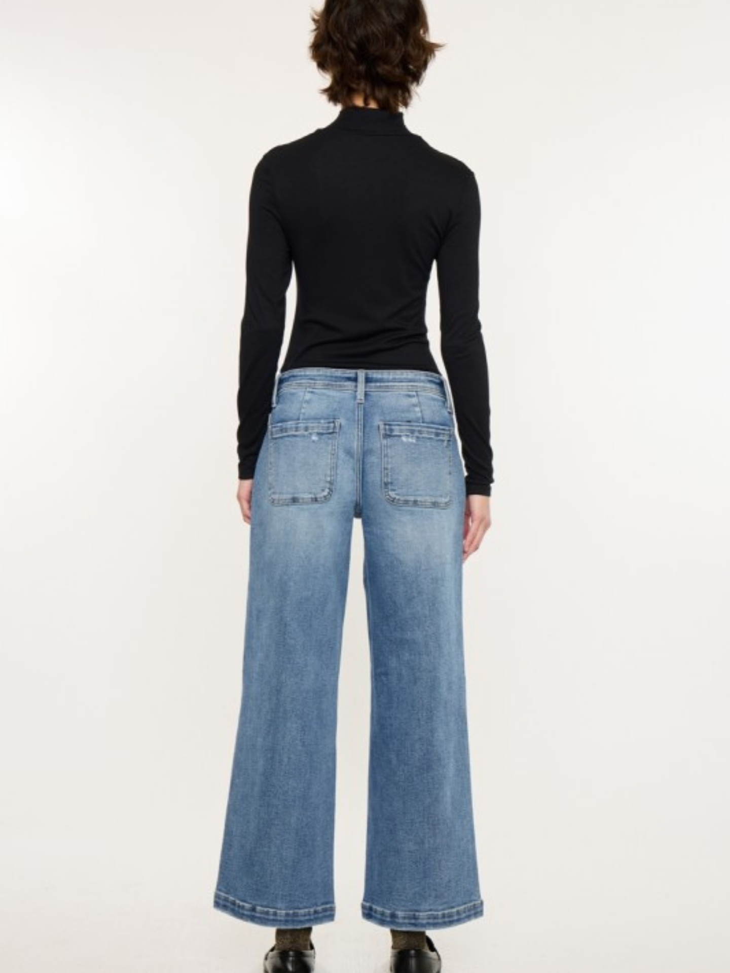 Mid Rise Front Pocket Wide Leg Denim | Elegant Women's Fashion by coolavocek