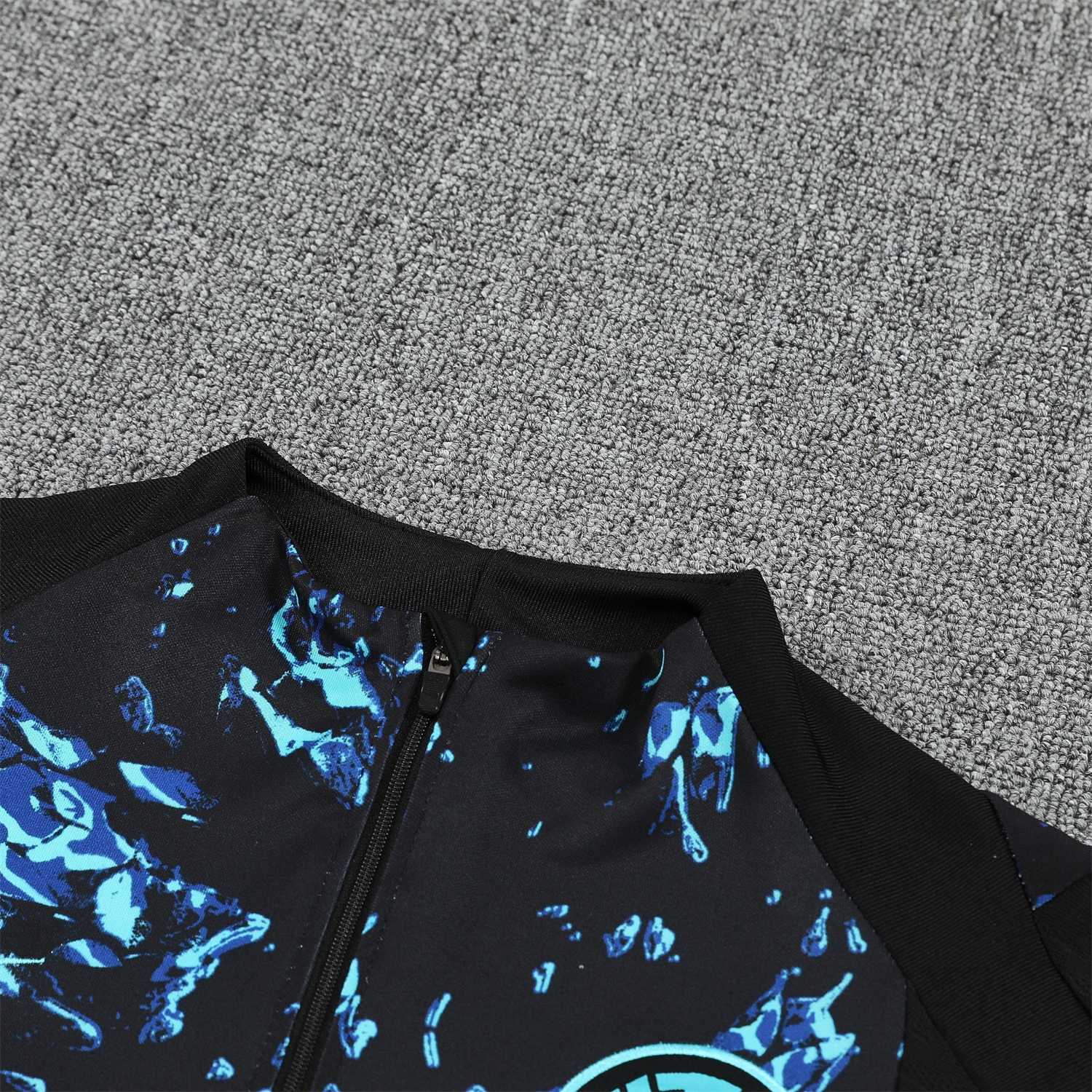 AlphaJersey-Inter Milan 25-26 Long Sleeve Training Set - Blue Dragon Scales Top & Black Pants
