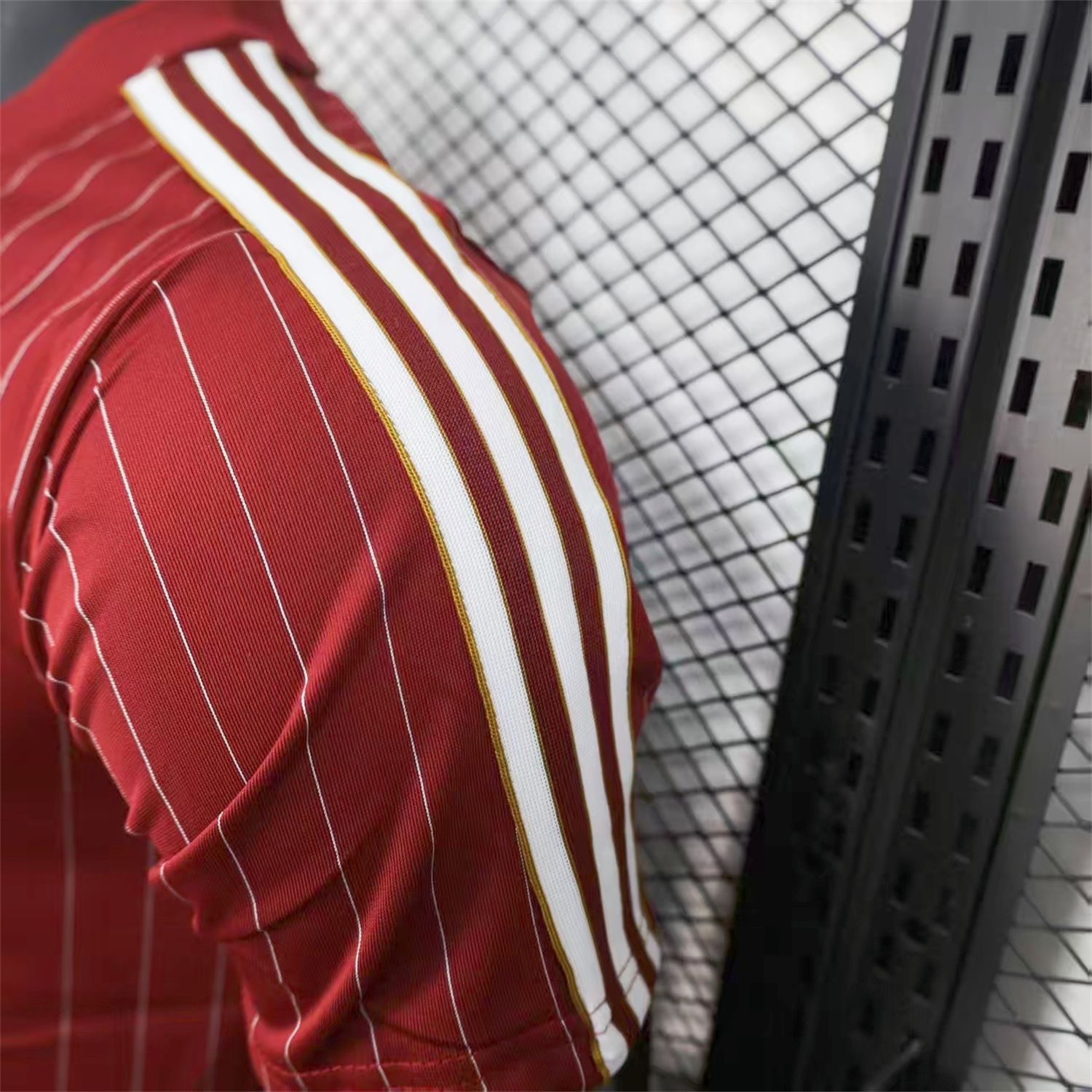 AlphaJersey-Arsenal 25-26 Trefoil White Lines Red Travel Jersey - Player Version