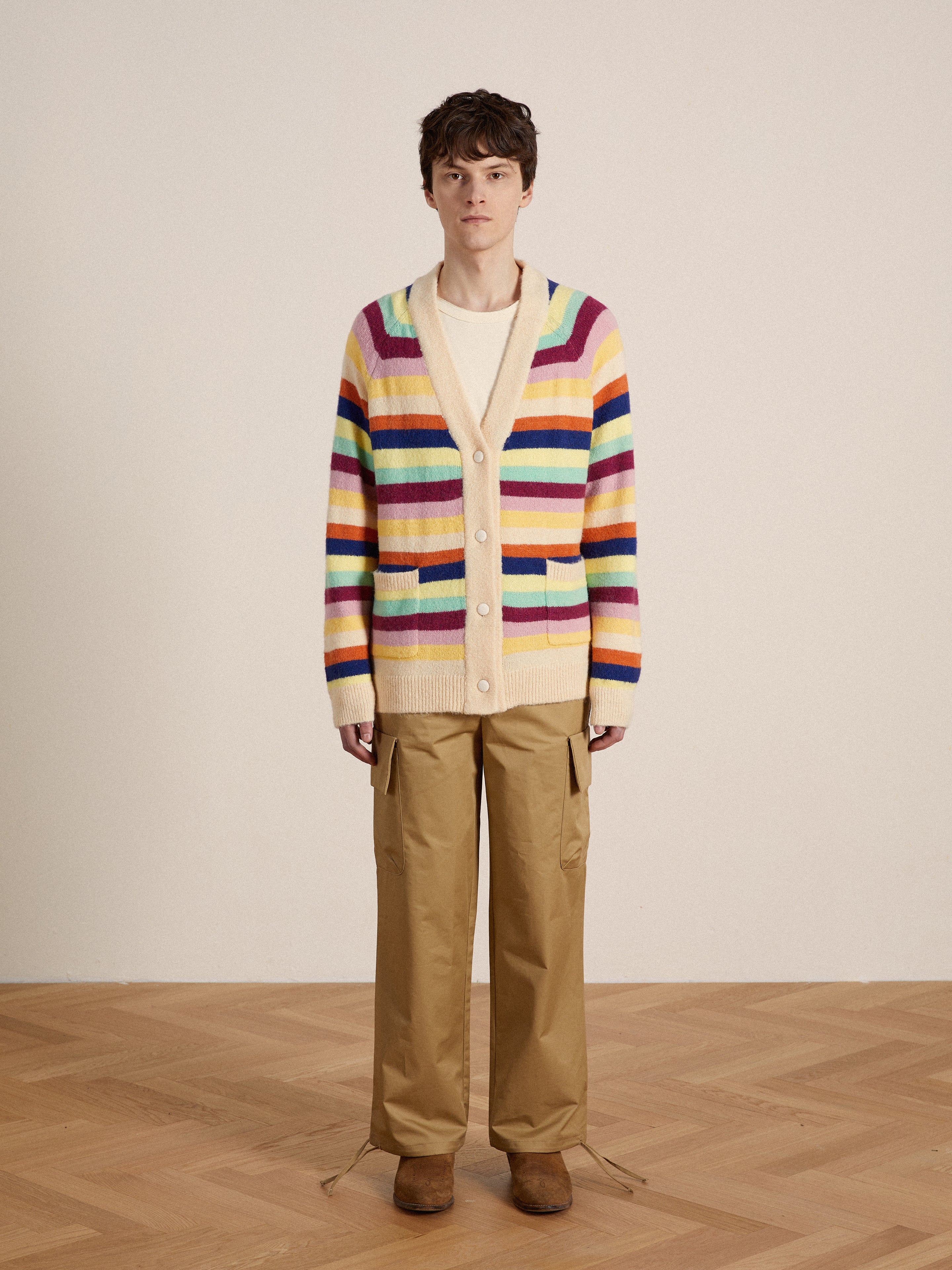 Razi Multi Stripe Cardigan | Modern Menswear by yycbvcnbmmnbm