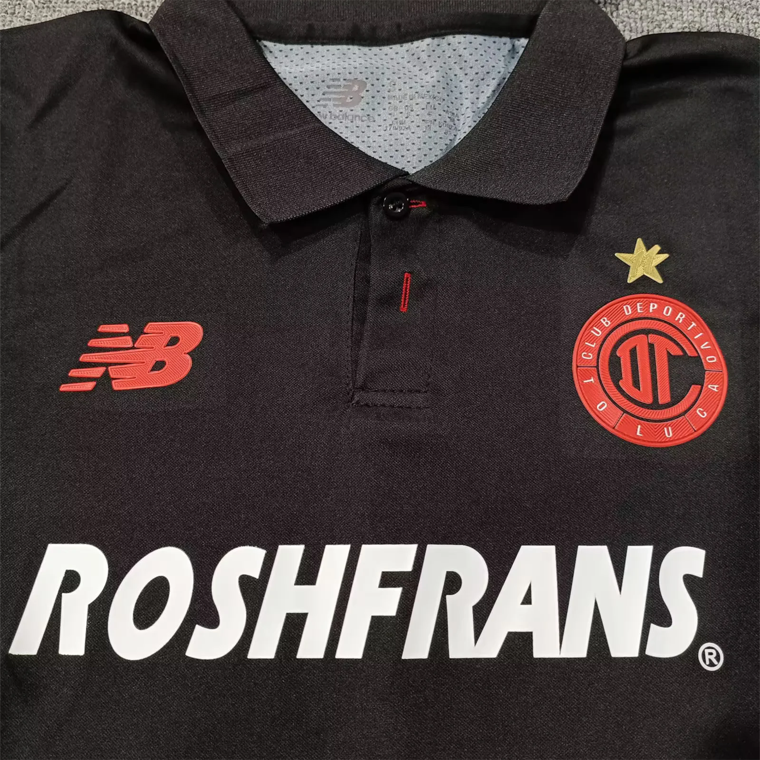 AlphaJersey-Toluca 25-26 Third Black Long Sleeves Jersey with Star - Player Version