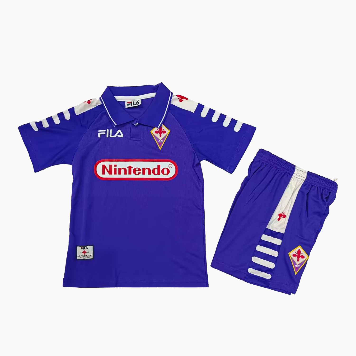 AlphaJersey-Retro Fiorentina 1998-99 Home Kids Kit