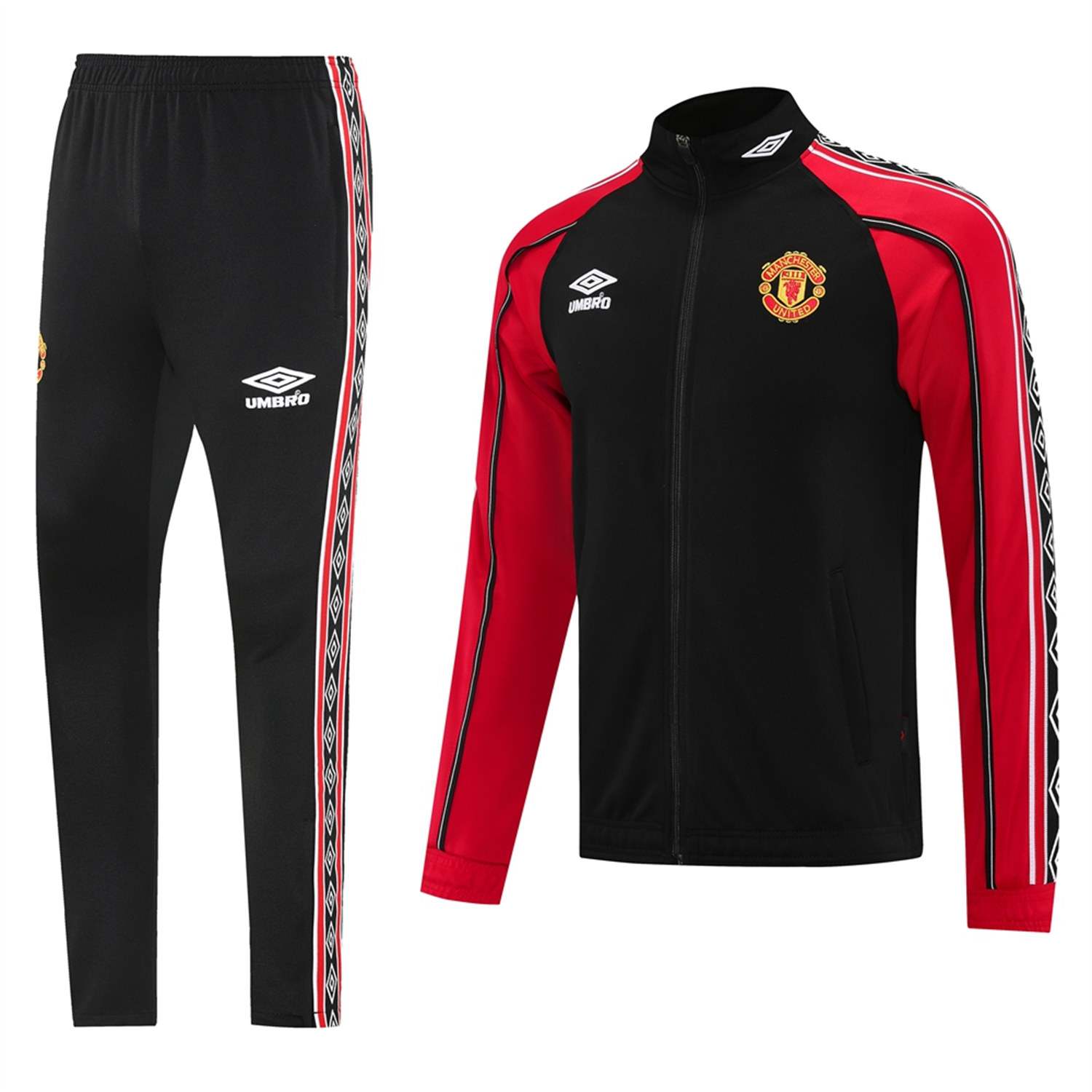 AlphaJersey-Manchester United 25-26 Throwback 98-99 Style Jacket Training Tracksuit - Black