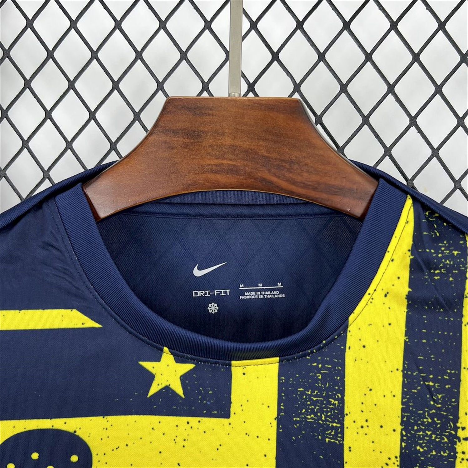AlphaJersey-Atletico Madrid 25-26 Yellow Blue Stripes Pre-Match Training Long Sleeves Jersey - Fans Version