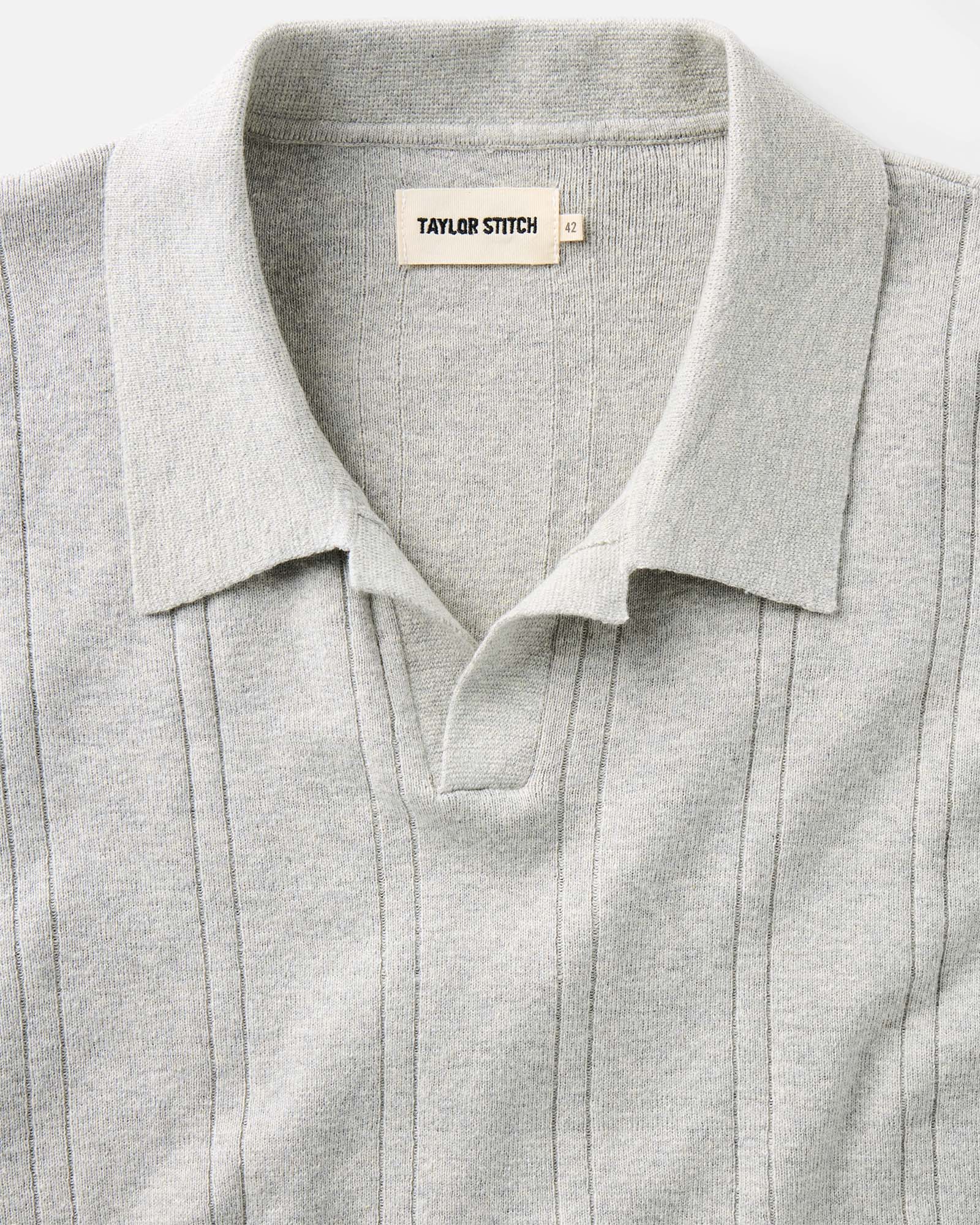 The Valencia Sweater Polo in Heather Grey Rib | Modern Menswear by yycbvcnbmmnbm