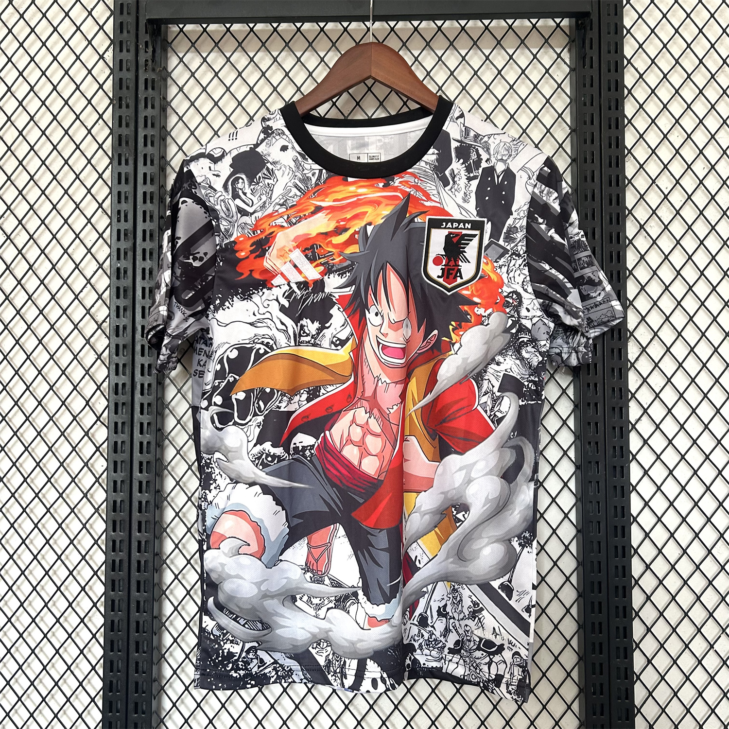 AlphaJersey-Japan 25-26 One Piece Luffy Flame Fist Special Edition Jersey - Fans Version