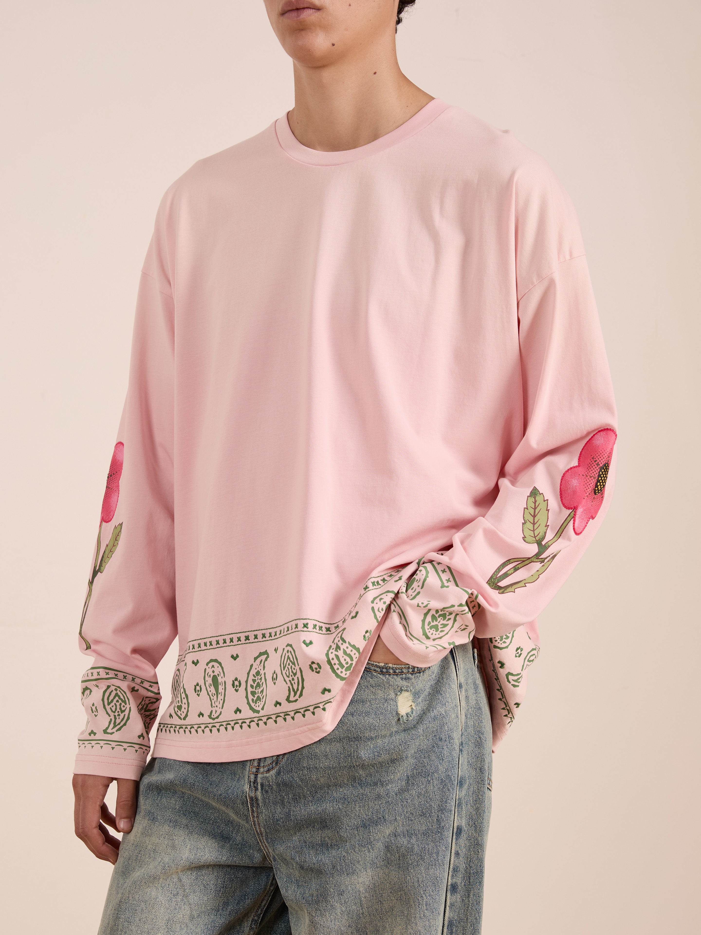 Garden Bloom Embroidered LS Tee | Modern Menswear by yycbvcnbmmnbm