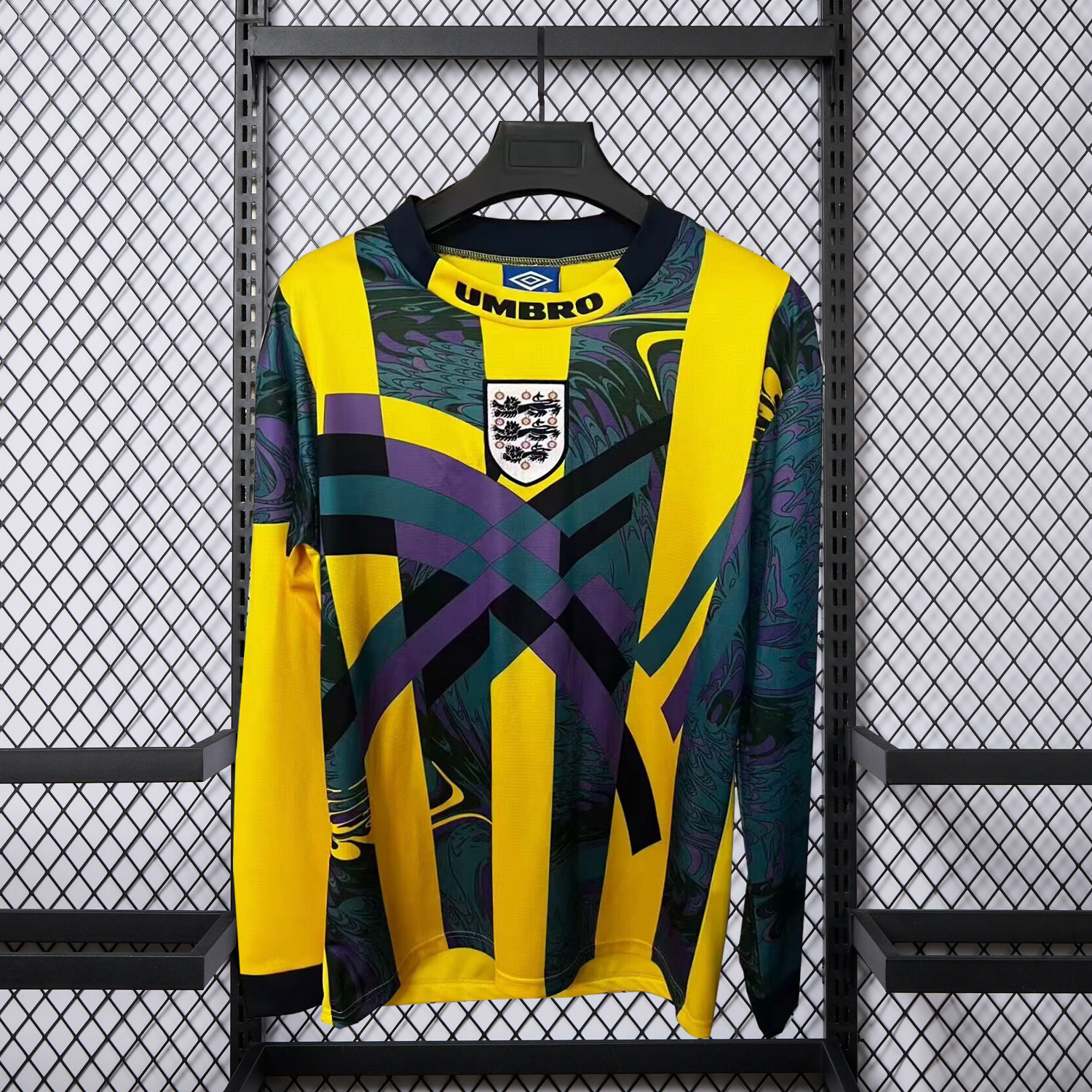 AlphaJersey-Retro England 1995 Yellow Goalkeeper Long Sleeve Jersey