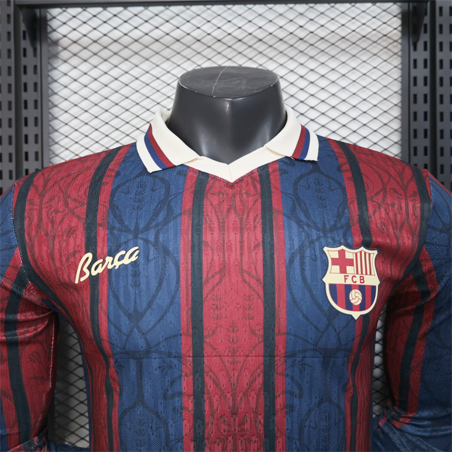 AlphaJersey-Barcelona 25-26 125th Anniversary Throwback Long Sleeves Jersey - Player Version