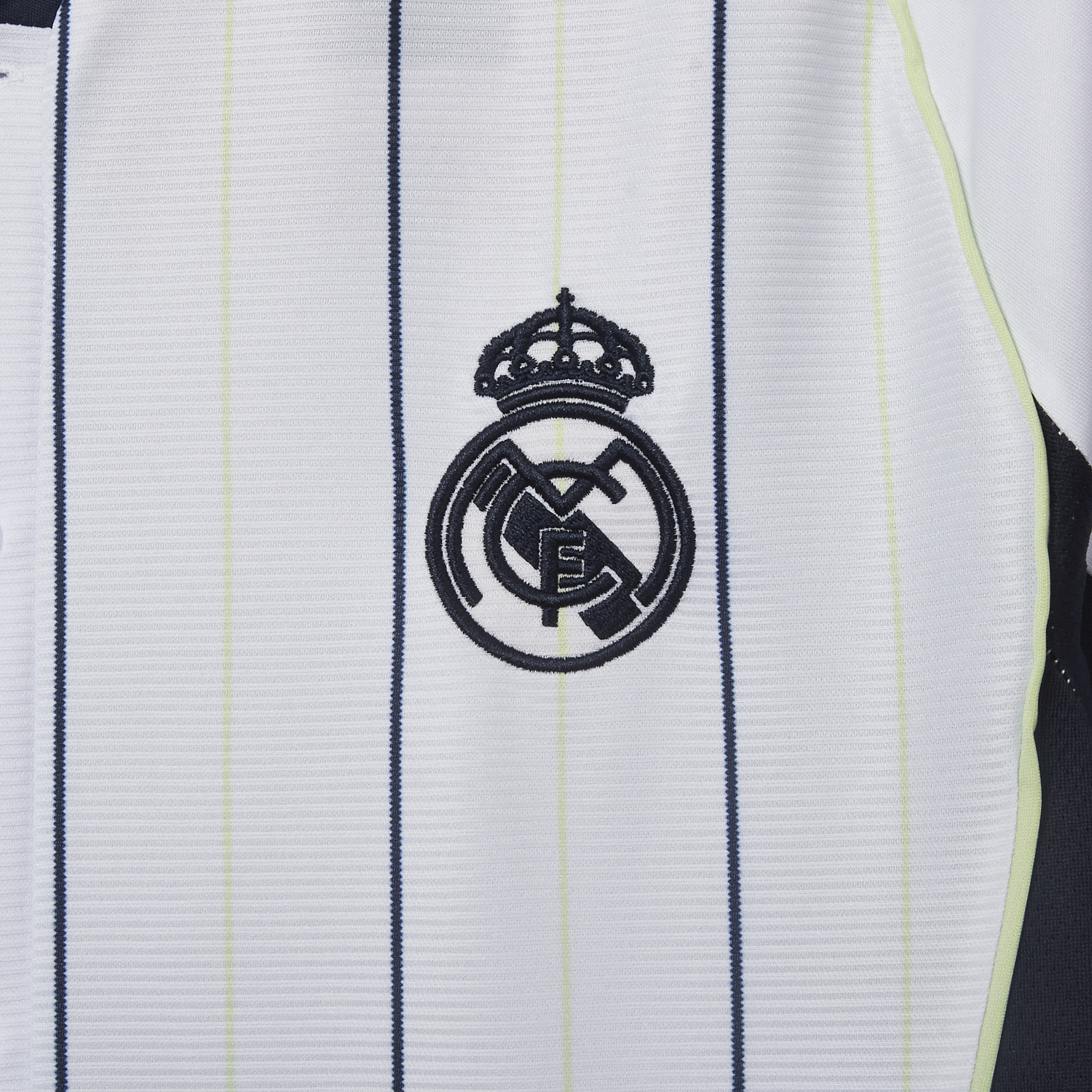 AlphaJersey-Real Madrid 25-26 White Baseball Jersey with Black Stripes