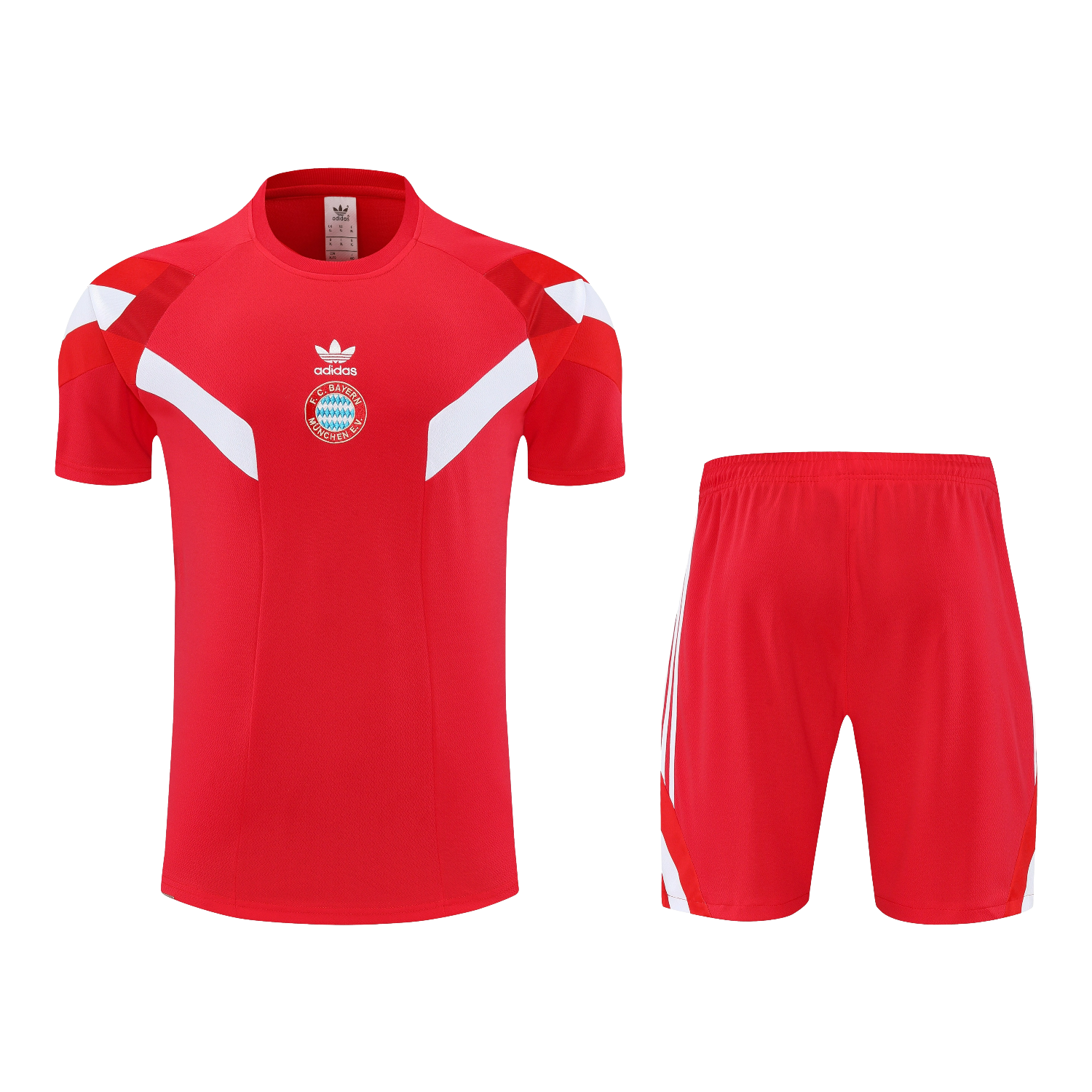 AlphaJersey-Bayern Munich 25-26 Short-Sleeve Training Set - Red Top & Red Shorts