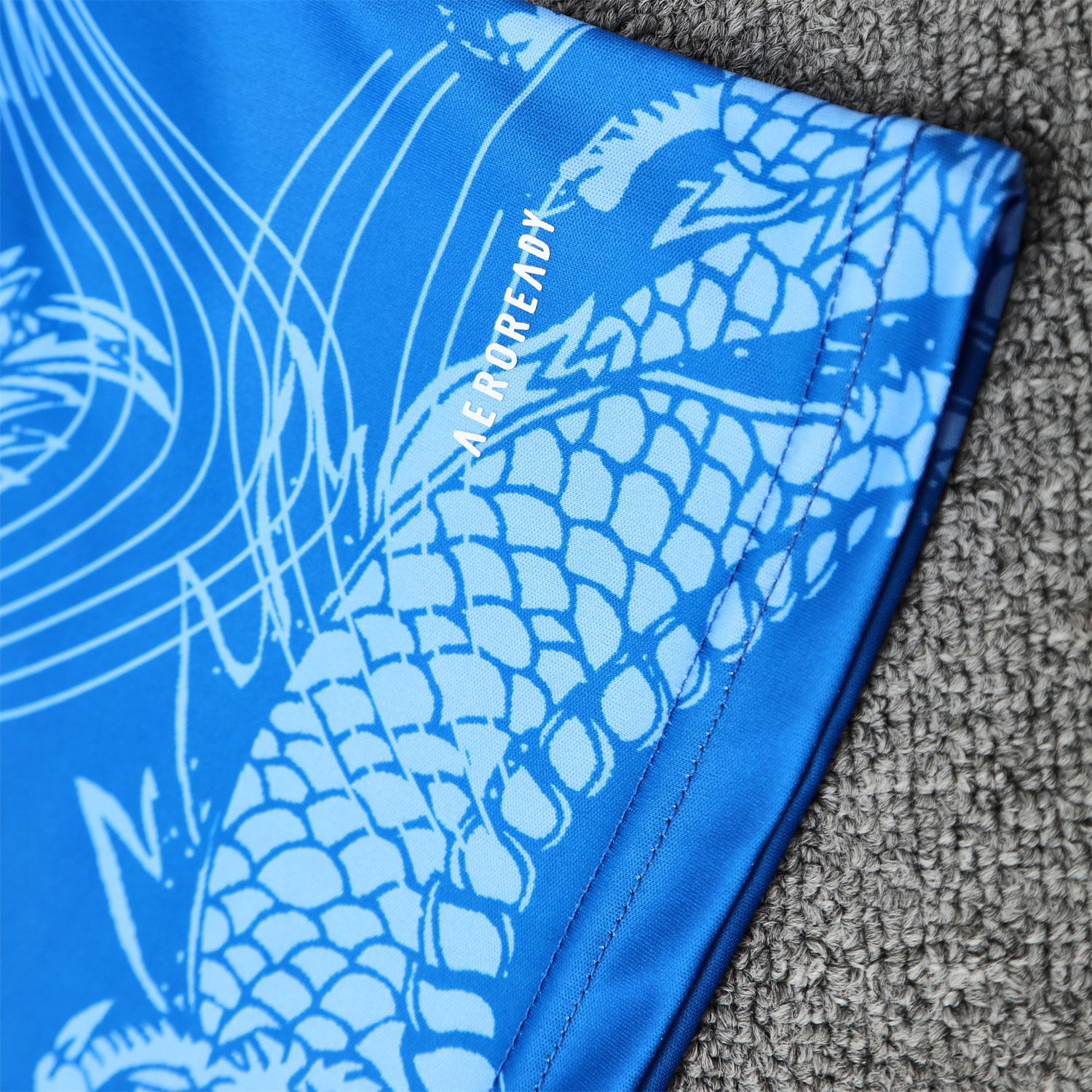 AlphaJersey-Real Madrid 25-26 Short-Sleeve Training Set - Blue Black Dragon Top & Black-White Shorts