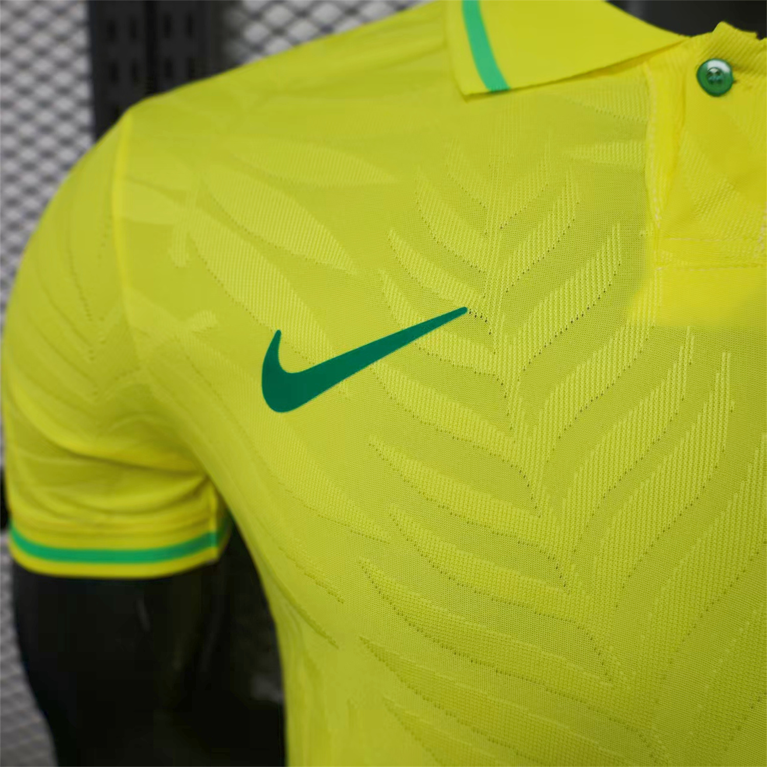 AlphaJersey-Brazil 25-26 Fern Yellow Polo Jersey - Player Version