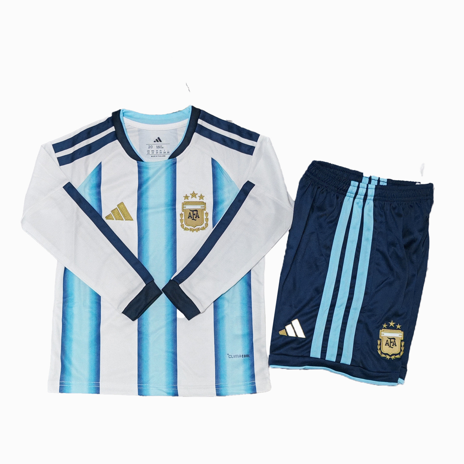 AlphaJersey-Argentina 2026 Home Long Sleeves Kids Kit - Without Chest Patch
