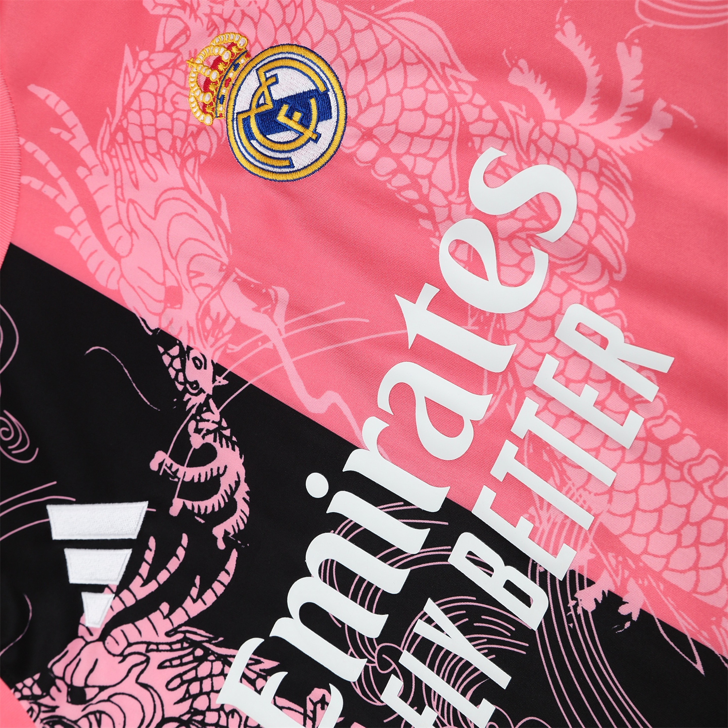 AlphaJersey-Real Madrid 25-26 Vest Training Set - Pink-Black Dragon Vest & Black-White Shorts