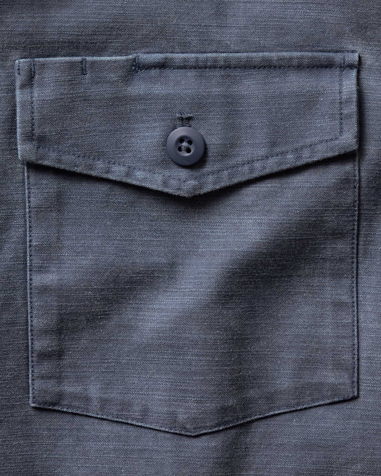 The Short Sleeve Surplus Shirt in Navy Reverse Sateen | Modern Menswear by yycbvcnbmmnbm