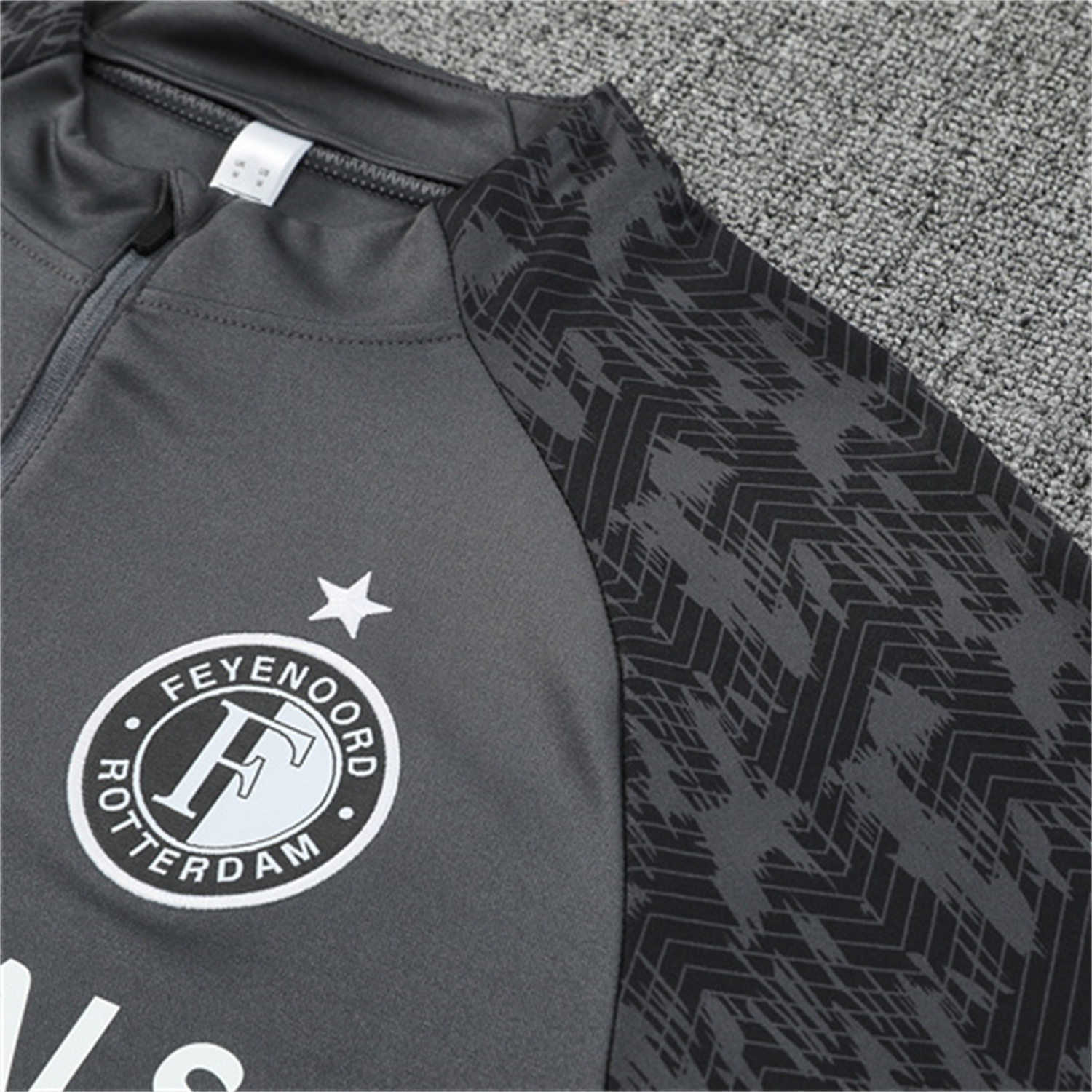 AlphaJersey-Feyenoord 25-26 Kids Long Sleeve Training Set - Dark Gray Top & Dark Gray Pants