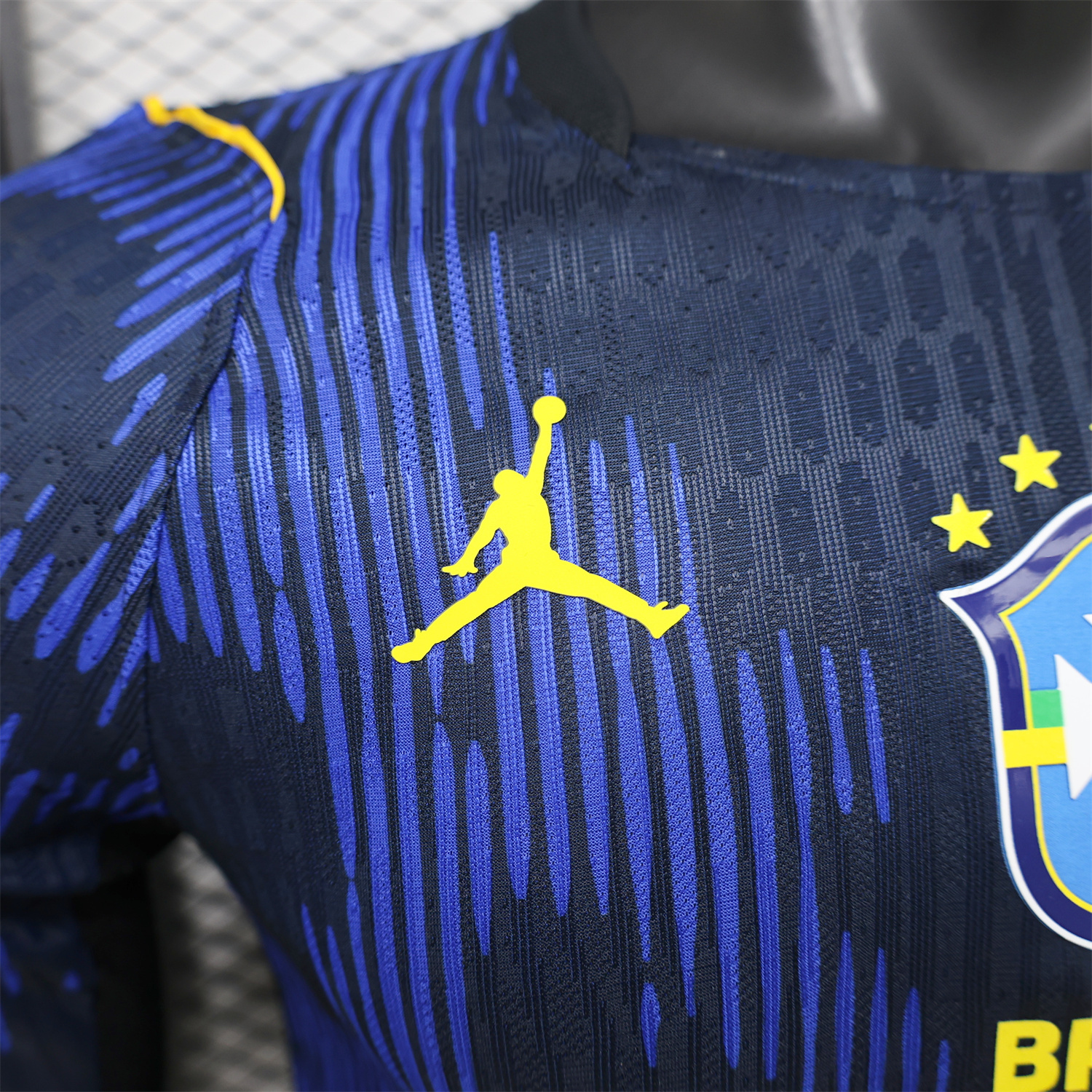 AlphaJersey-Brazil 2026 Away Blue Long Sleeves Jersey - Player Version