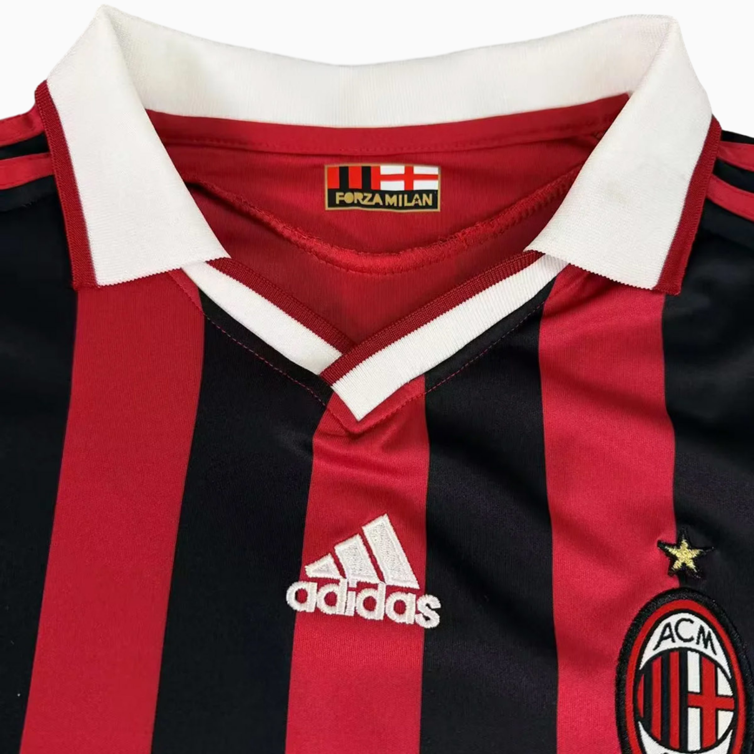 AlphaJersey-Retro AC Milan 2009-10 Home Red Long Sleeves Kids Kit