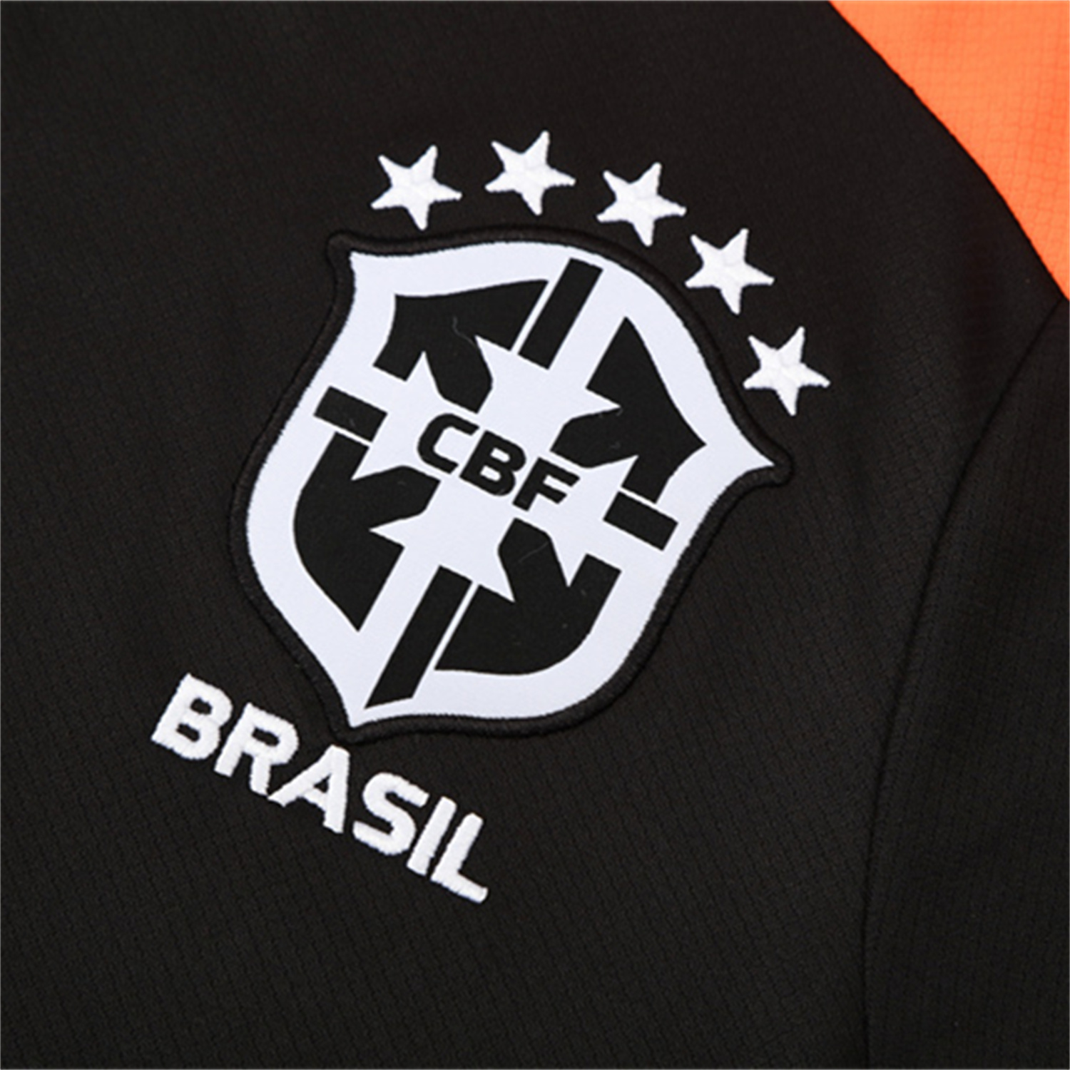 AlphaJersey-Brazil 25-26 Kids Short-Sleeve Training Set - Black Top & Black Shorts