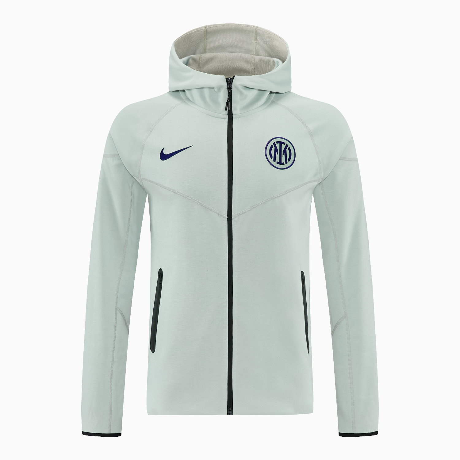 AlphaJersey-Inter Milan 25-26 Hooded Windbreaker Training Set - Grey Green Top & Pants
