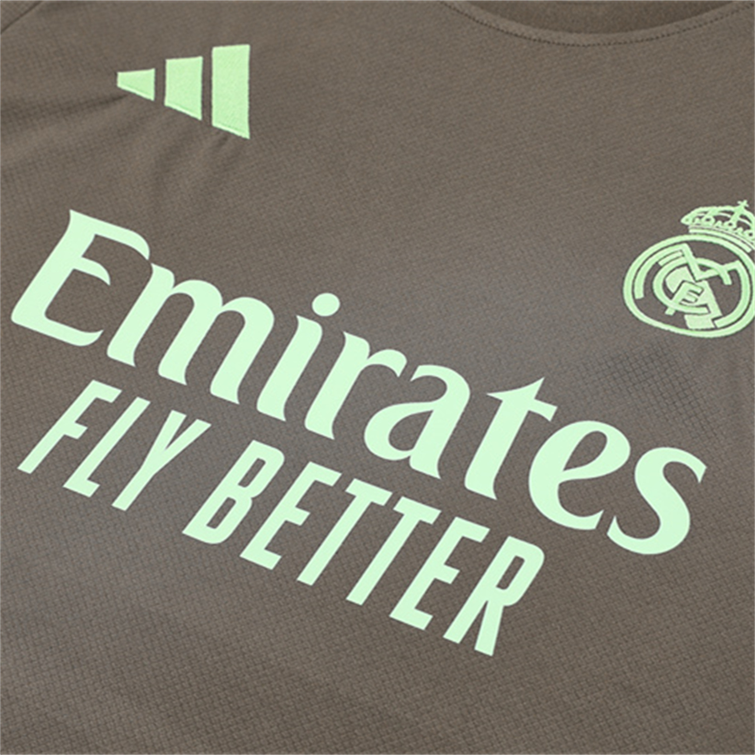 AlphaJersey-Real Madrid 25-26 Kids Short-Sleeve Training Set - Dark Khaki Top and Shorts