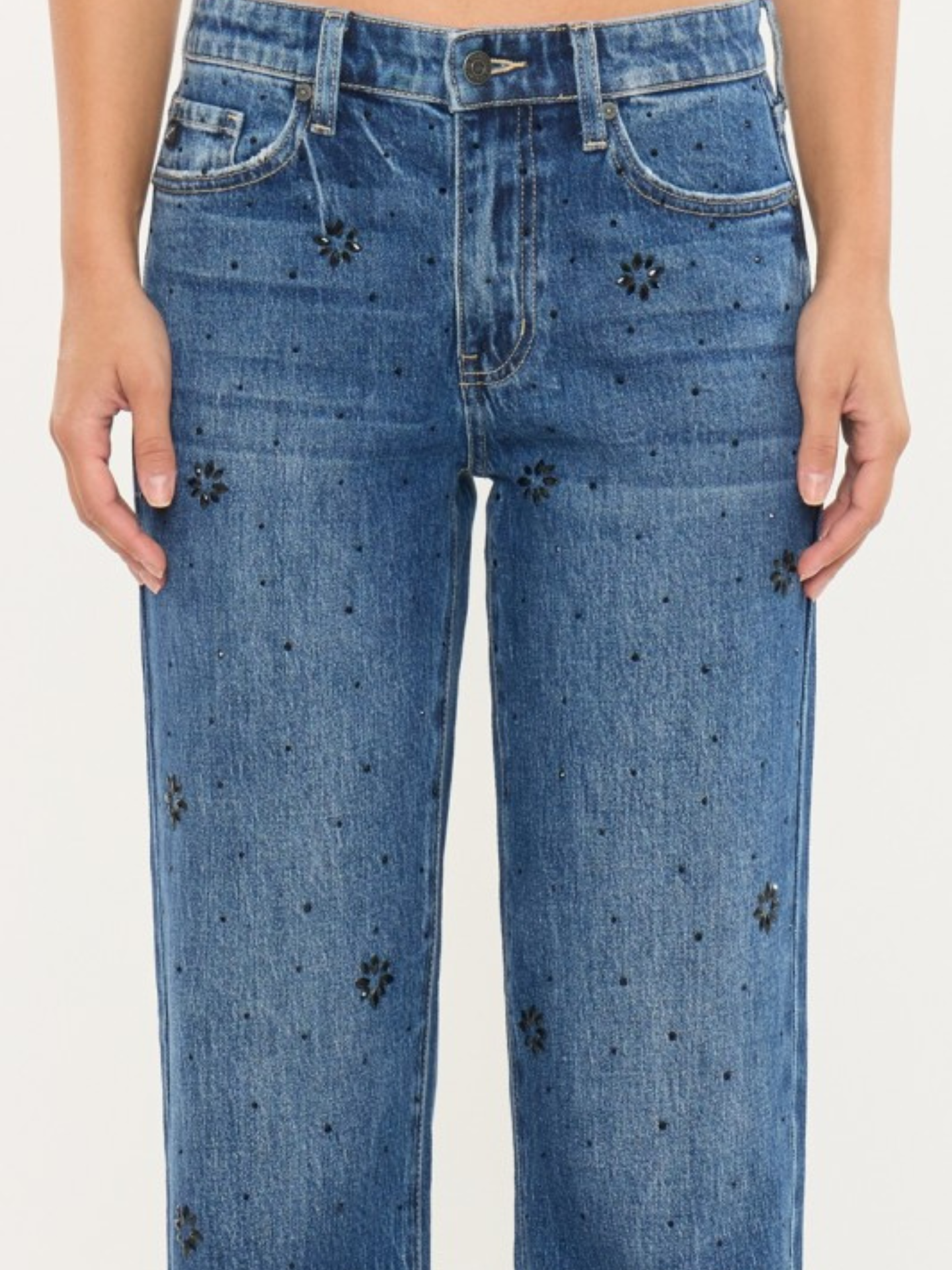 Embellished Straight Denim | Elegant Women's Fashion by coolavocek