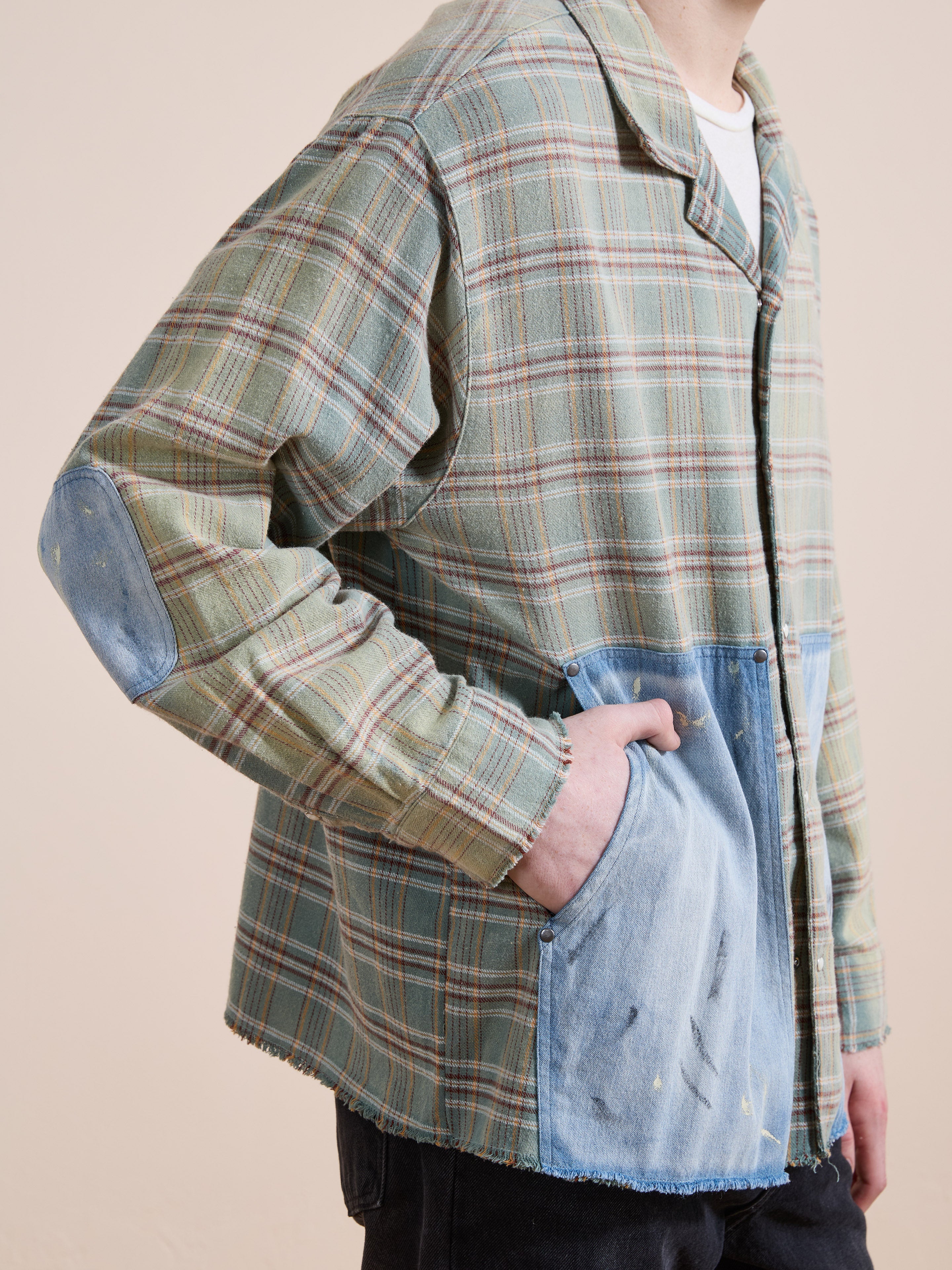 Plaid Denim Shirt | Modern Menswear by yycbvcnbmmnbm