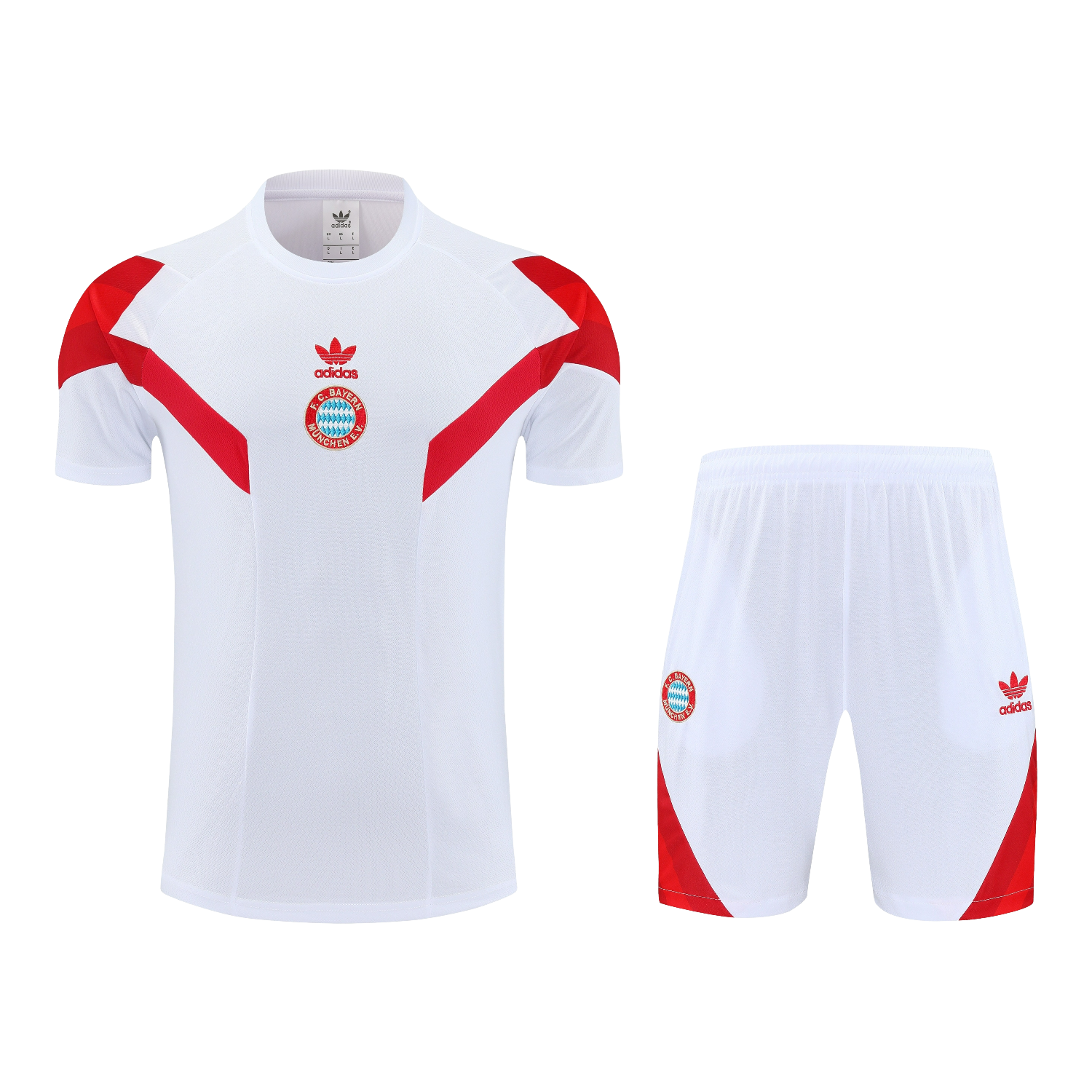 AlphaJersey-Bayern Munich 25-26 Short-Sleeve Training Set - White Top & white Shorts