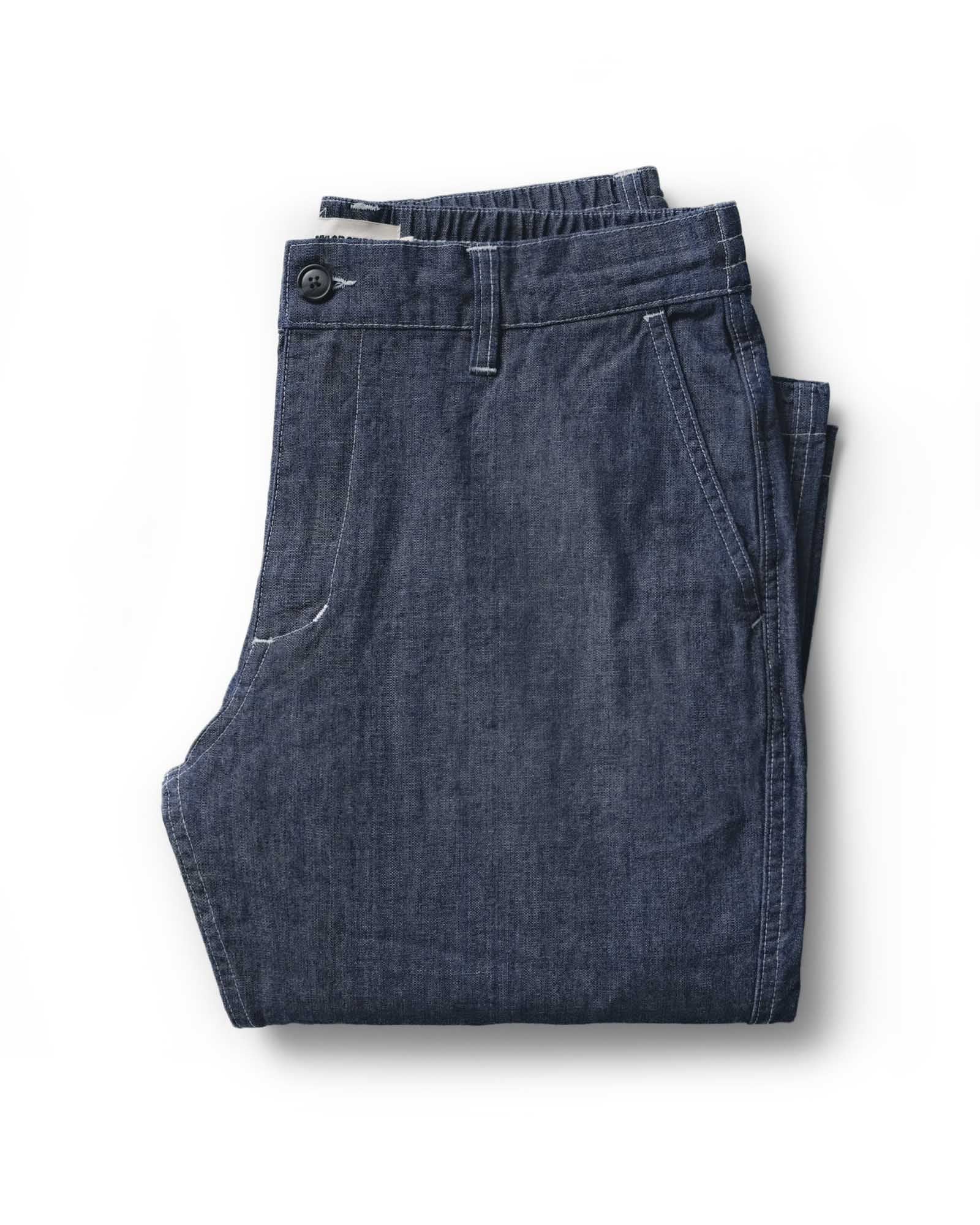 The Easy Pant in Washed Indigo Chambray | Modern Menswear by yycbvcnbmmnbm