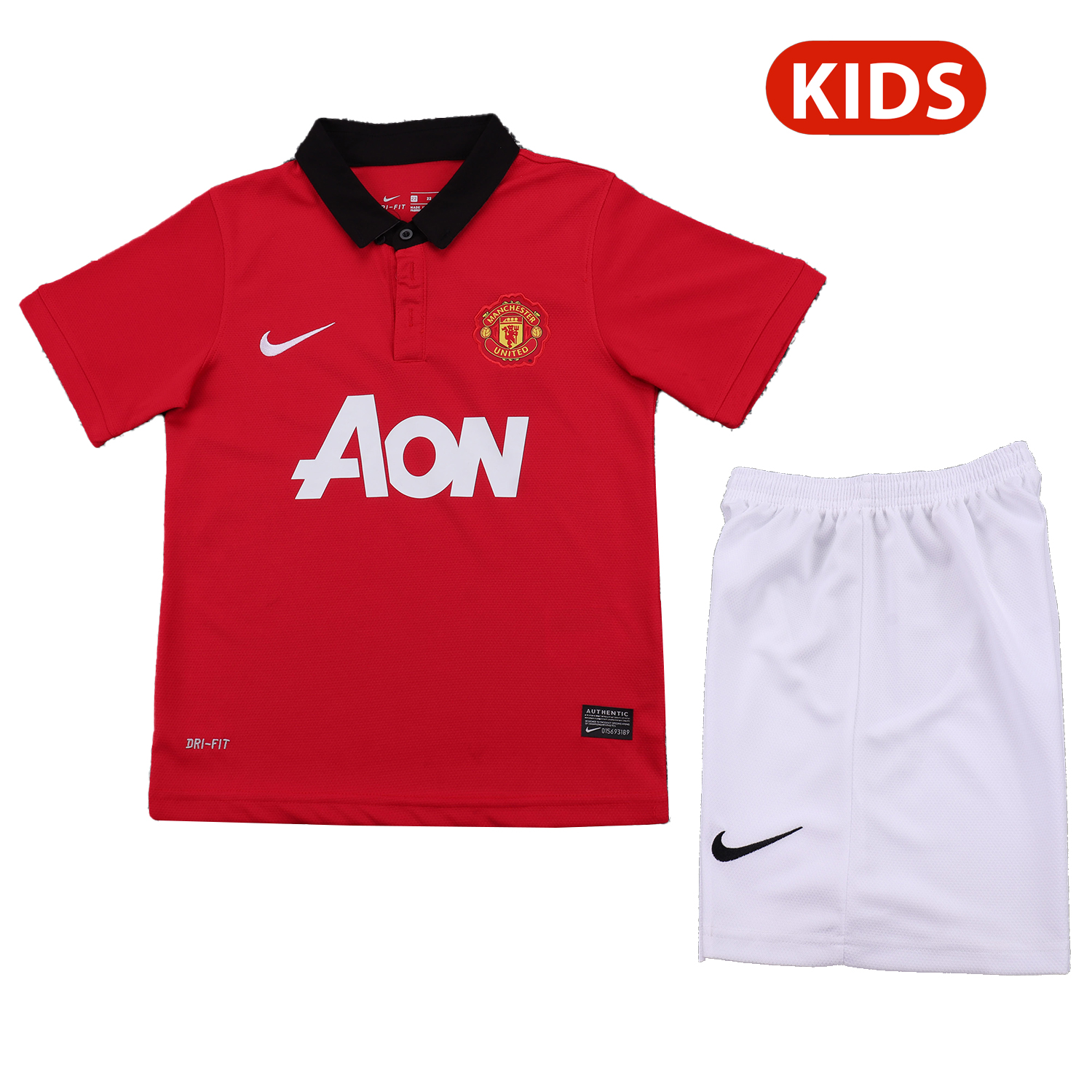 AlphaJersey-Retro Manchester United 2013-14 Home Kids Kit